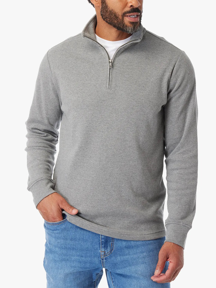 Larchmont Seawool 1/4 Zip, Heather Grey