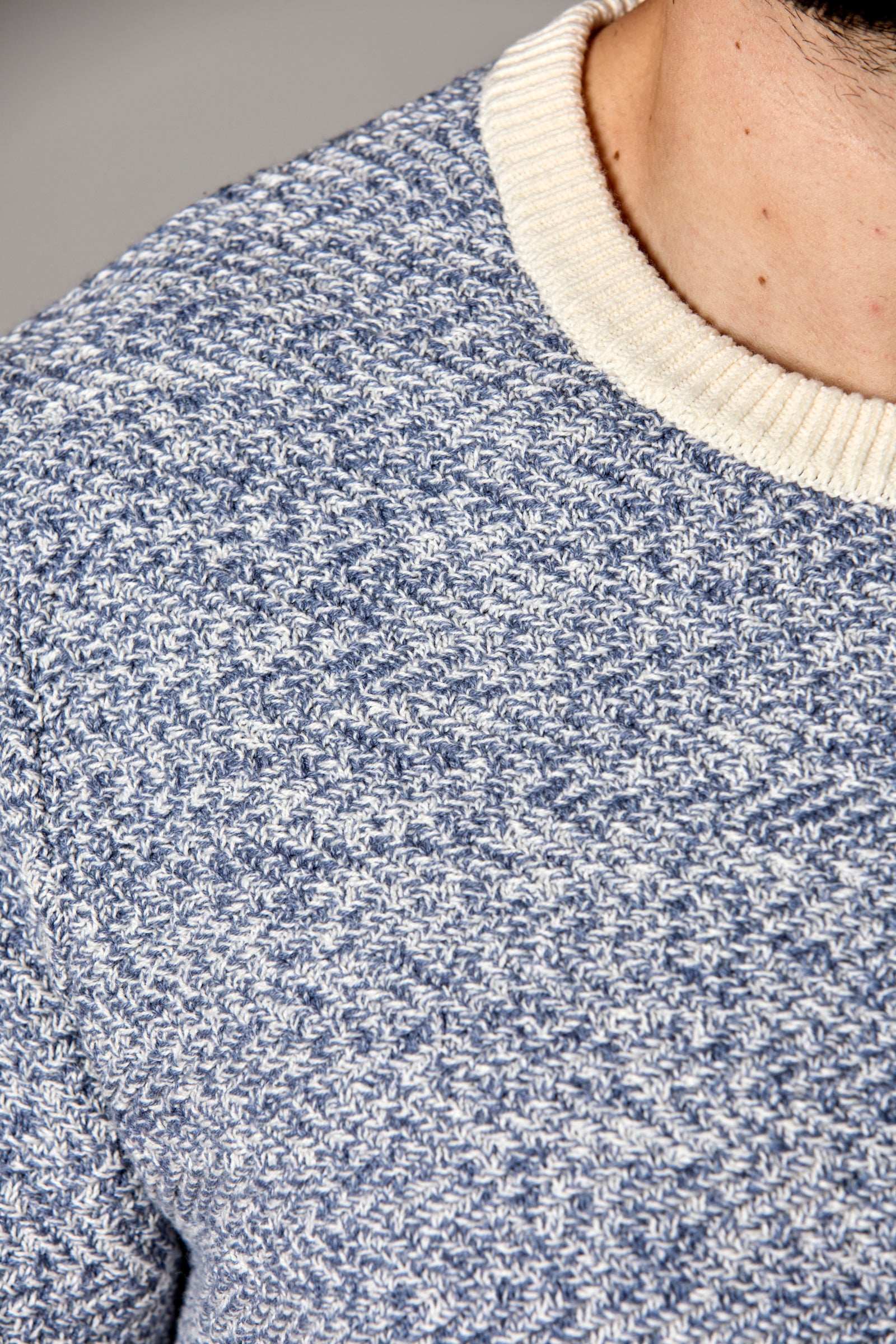 Textured Knit Tee Denim Multi