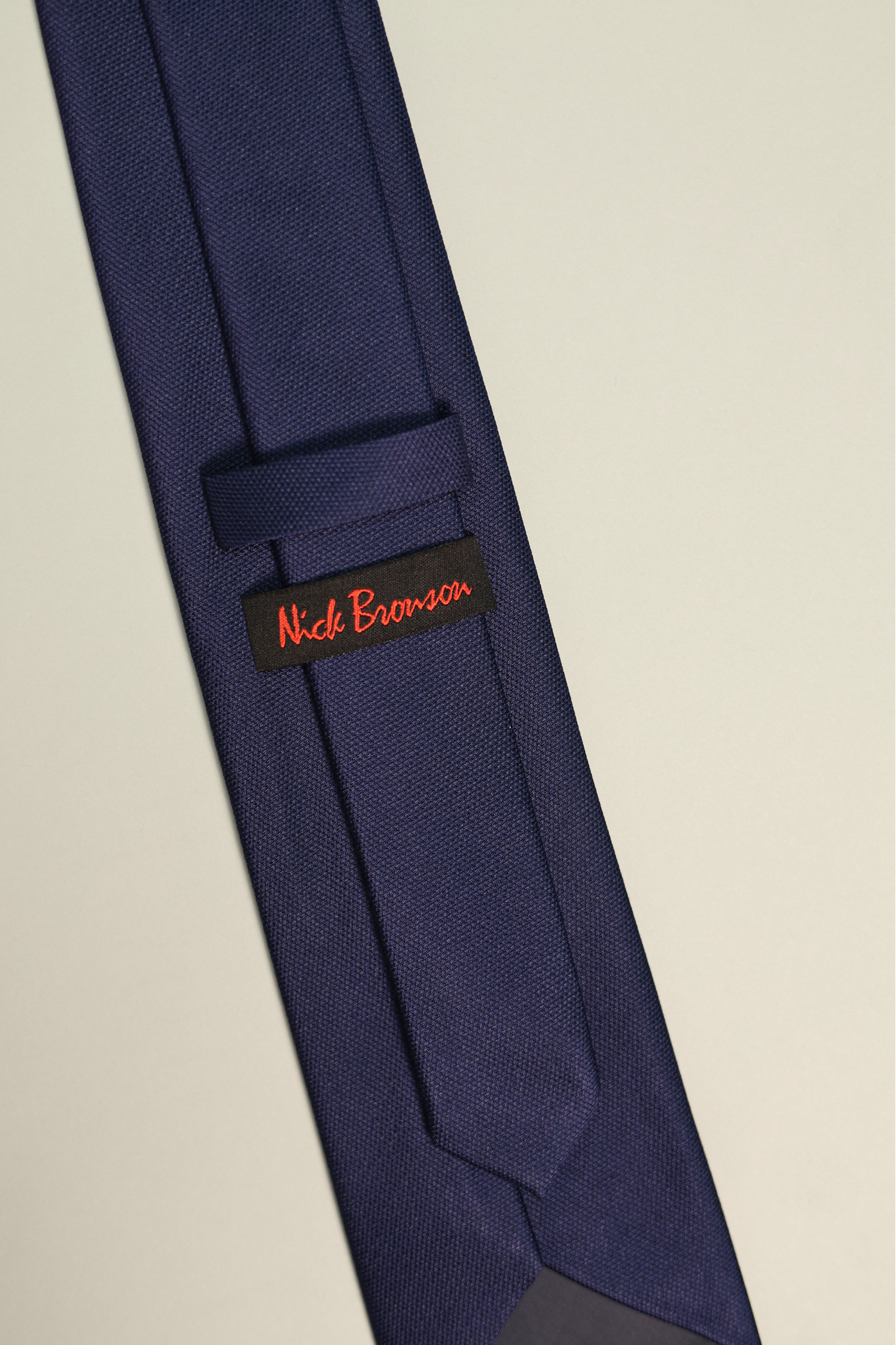 Navy Silk Woven Solid Textured Tie
