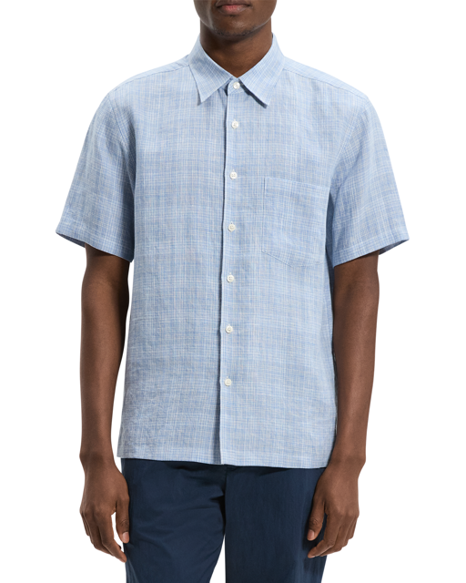 Relaxed Short Sleeve Irving Shirt Crisp Blue Multi