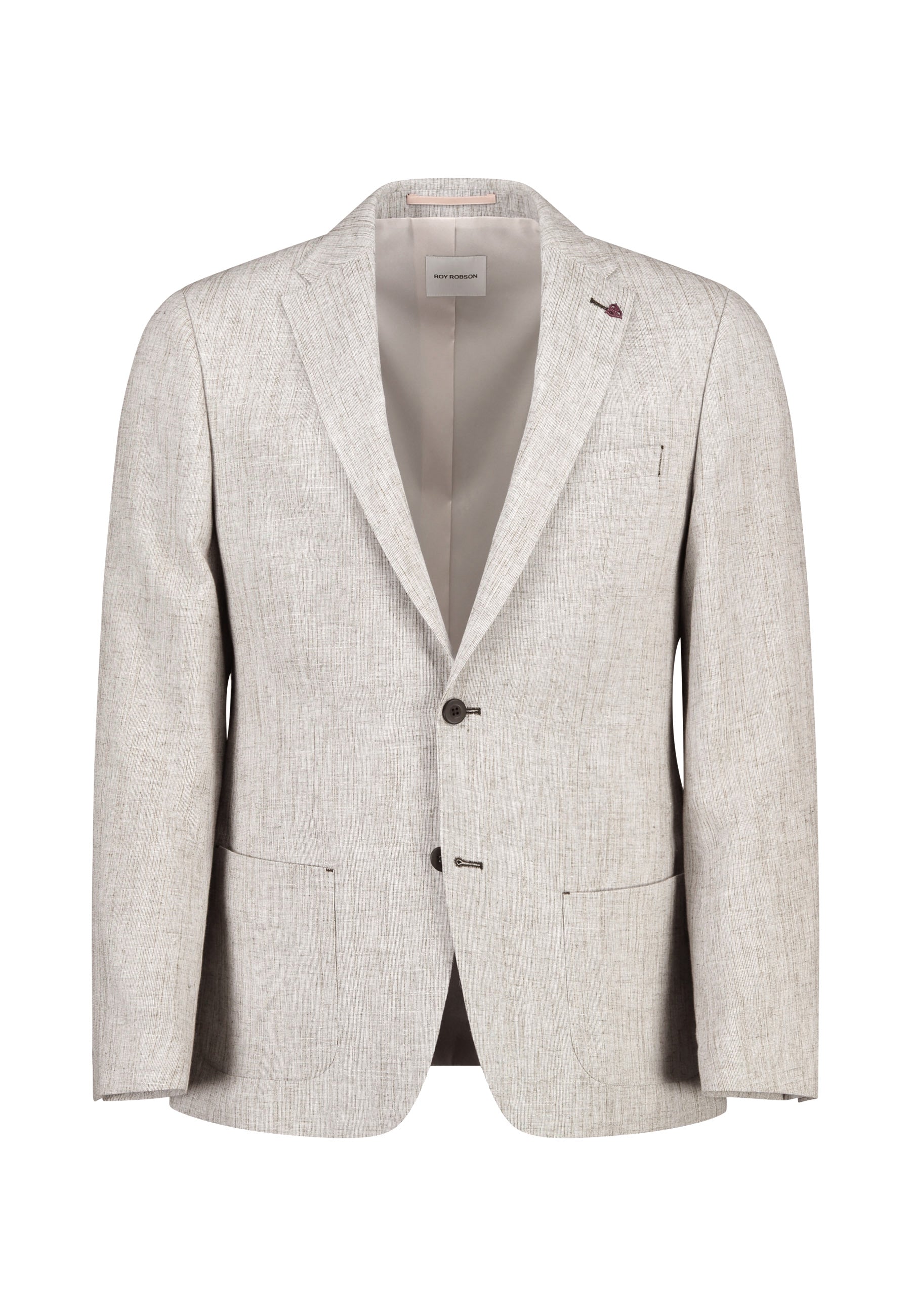 Linen Blend Blazer Light Brown