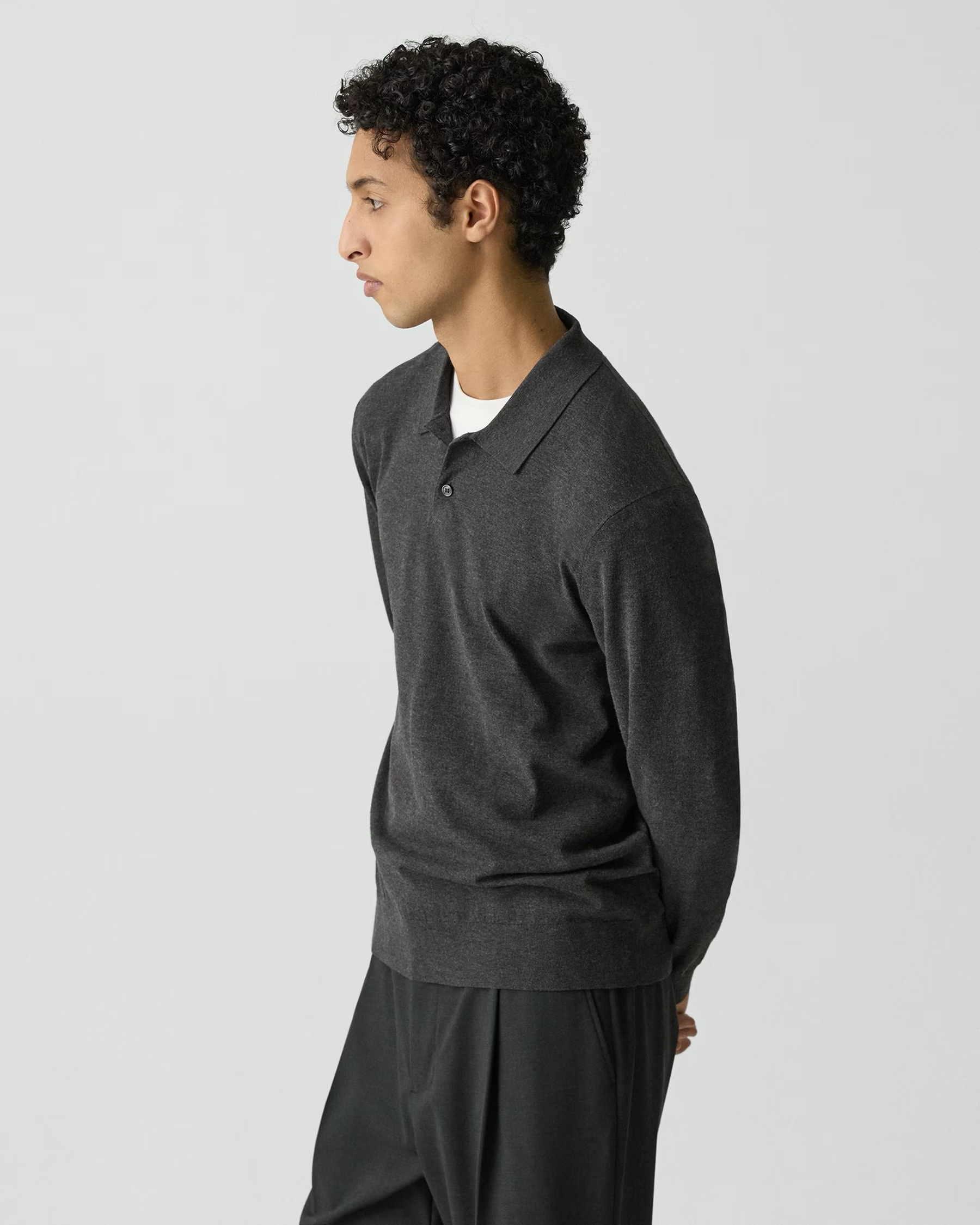 Goris Light Bilen Sweater Polo Charcoal Melange