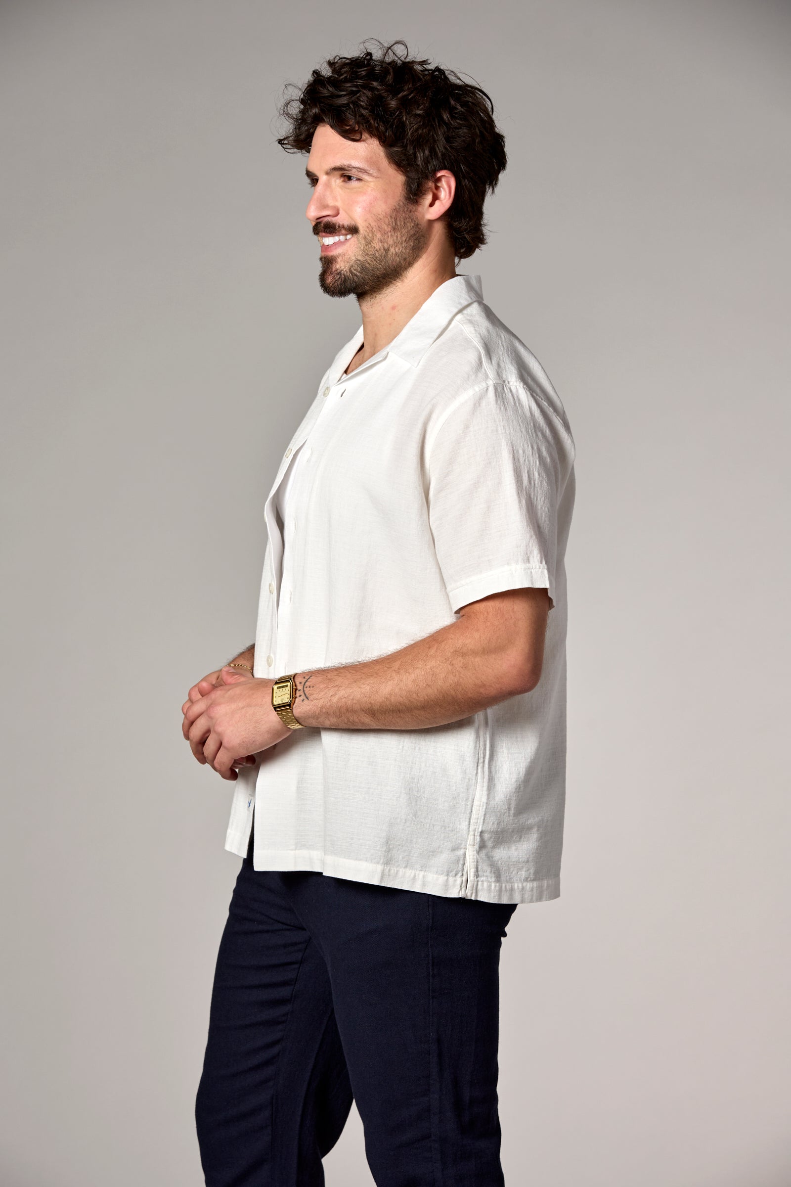 Ephesia Textured Button Down Ivory