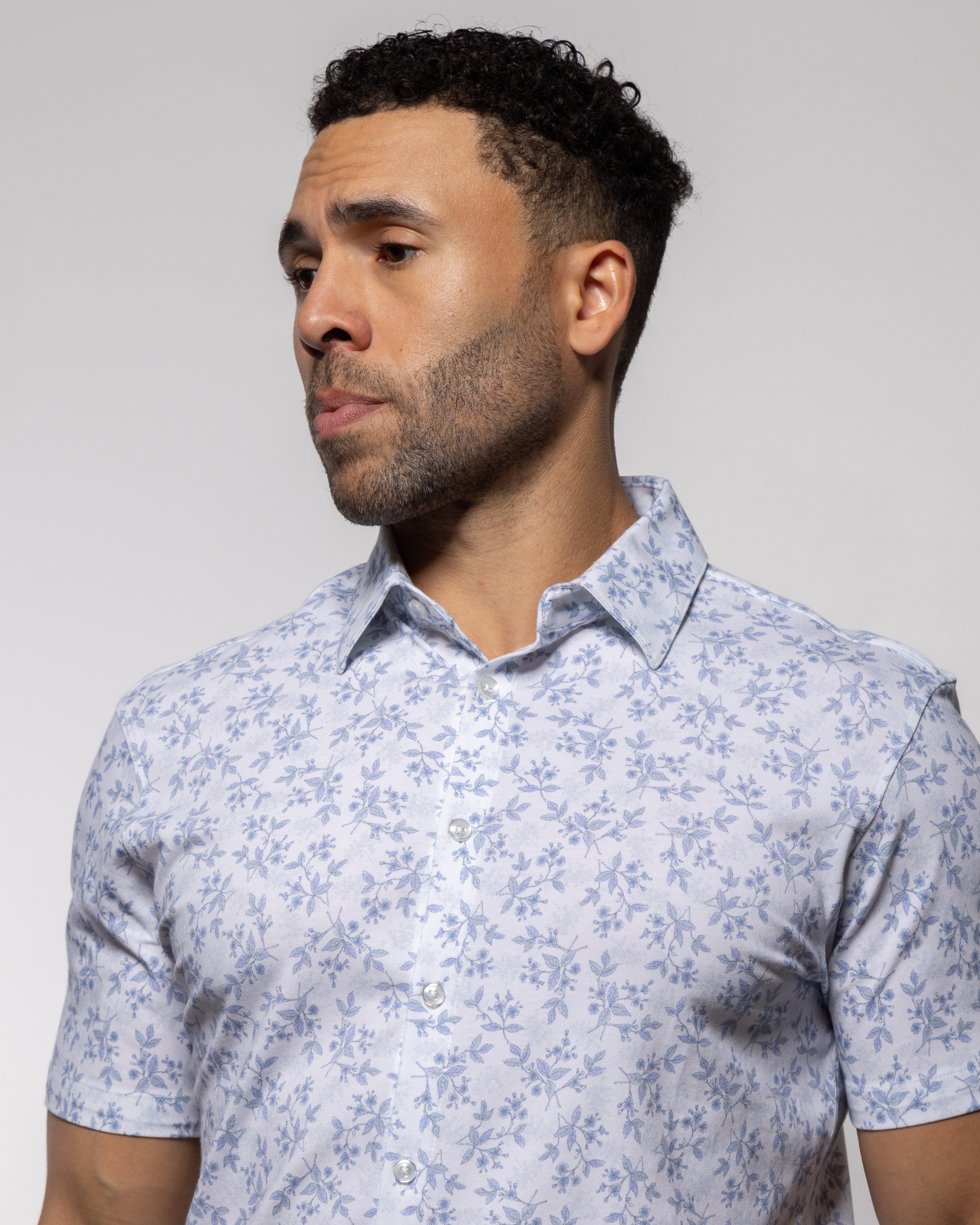 Bello Wildflower Short Sleeve Shirt Summer White