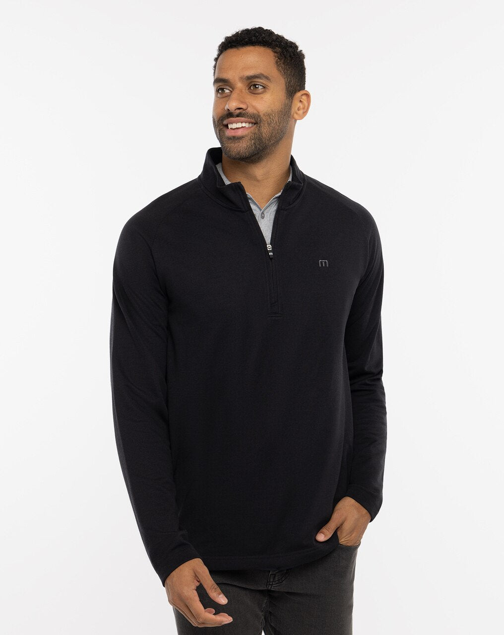 Upgraded Quarter-Zip Sweater Black