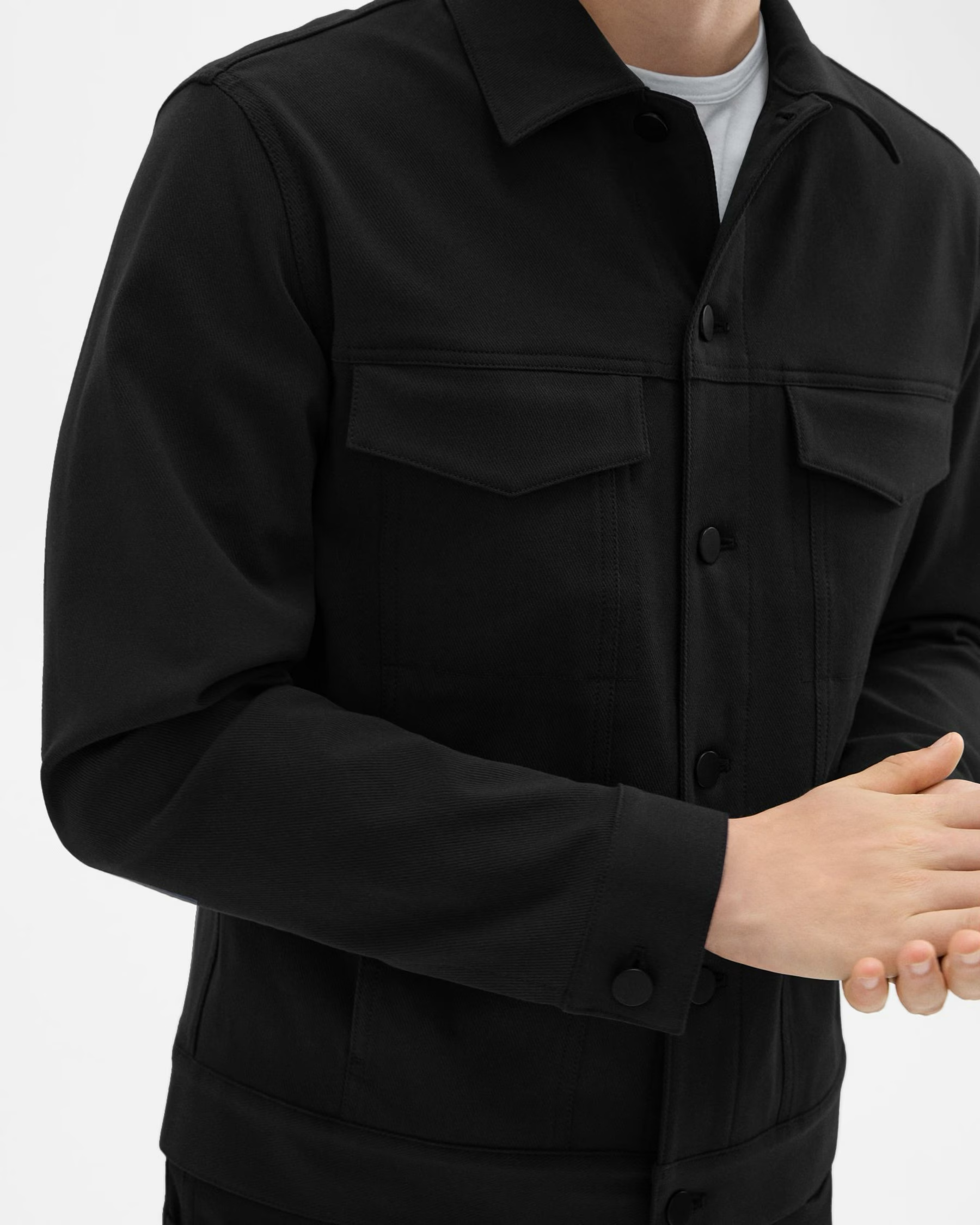 River Trucker Jacket in Neoteric Twill Black