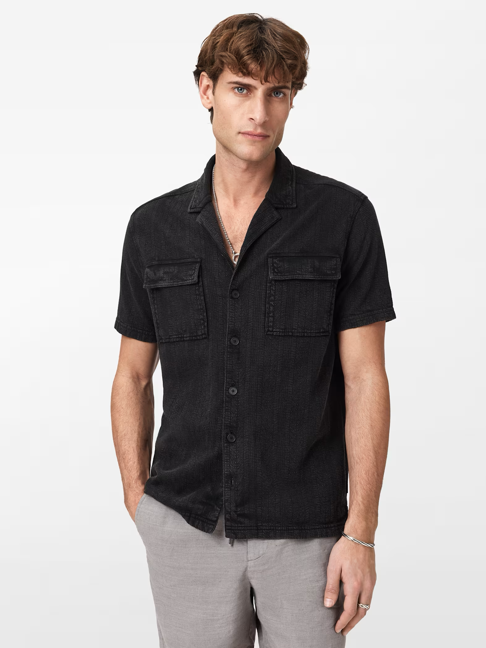 Amadora Pocket Camp Shirt Black
