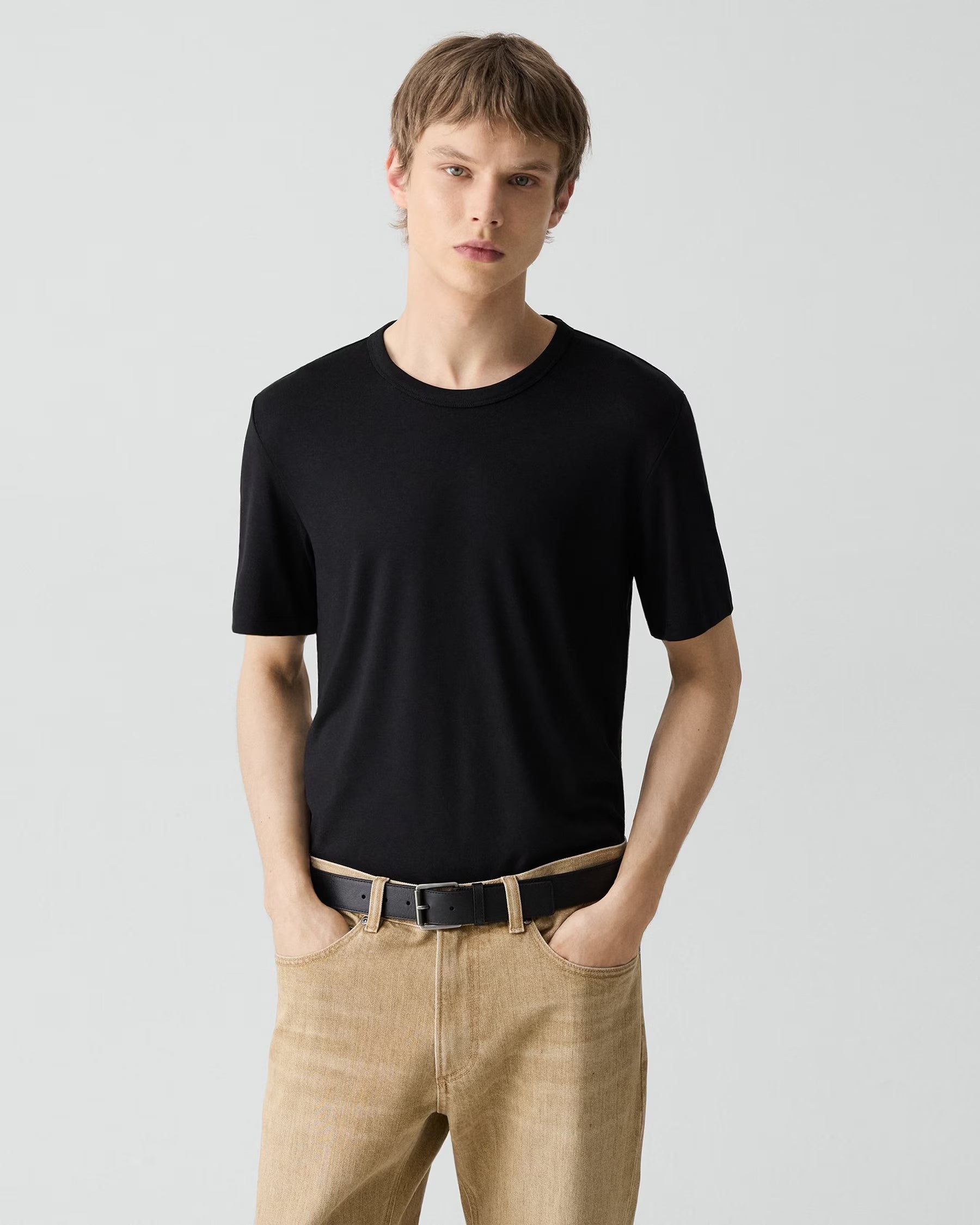 Essential Tee in Anemone Modal Jersey Black