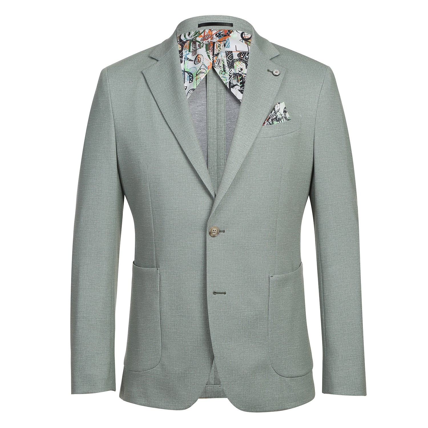 Heathered Stretch Knit Blazer Green