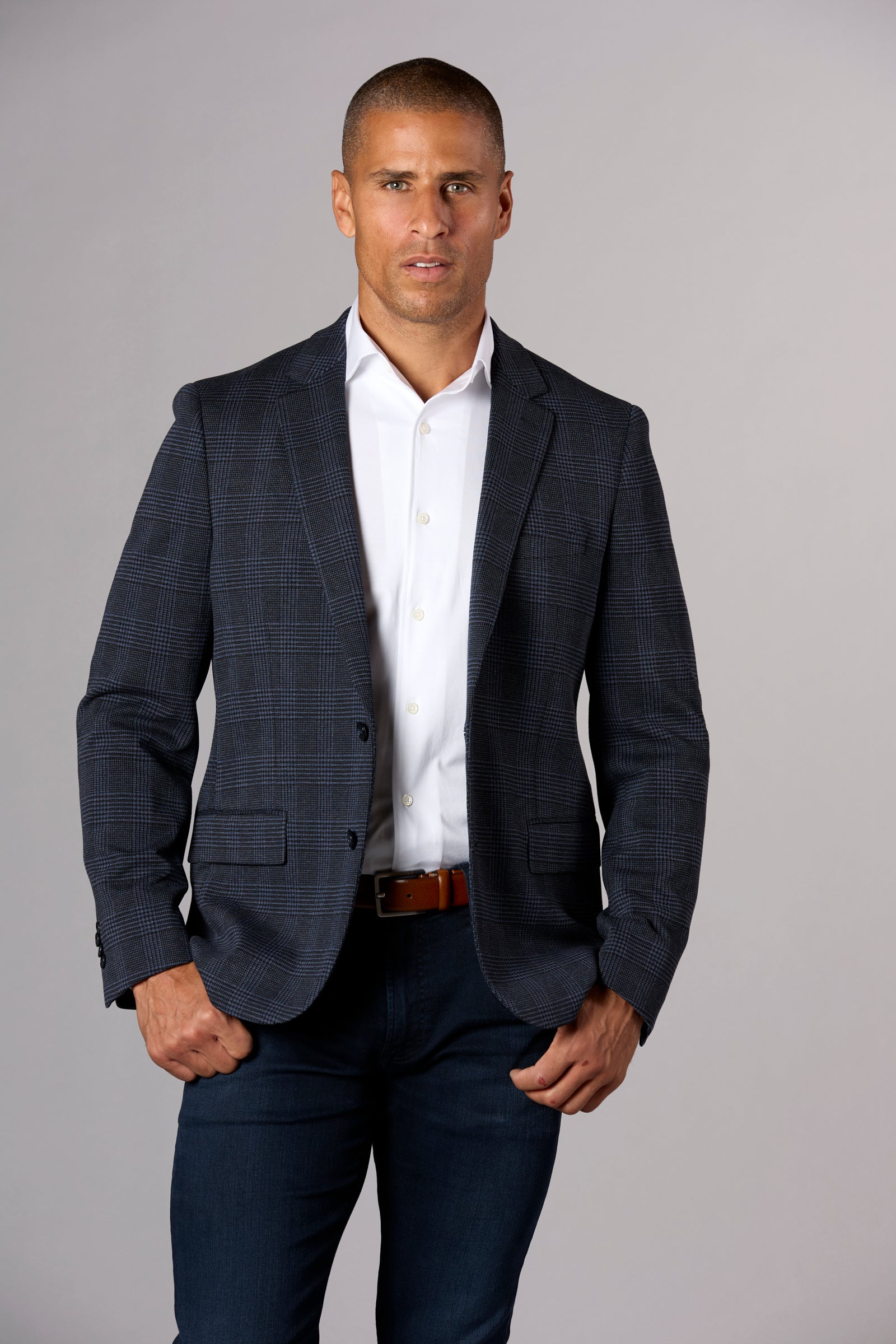 Arani Plaid Jacket Navy/Blue