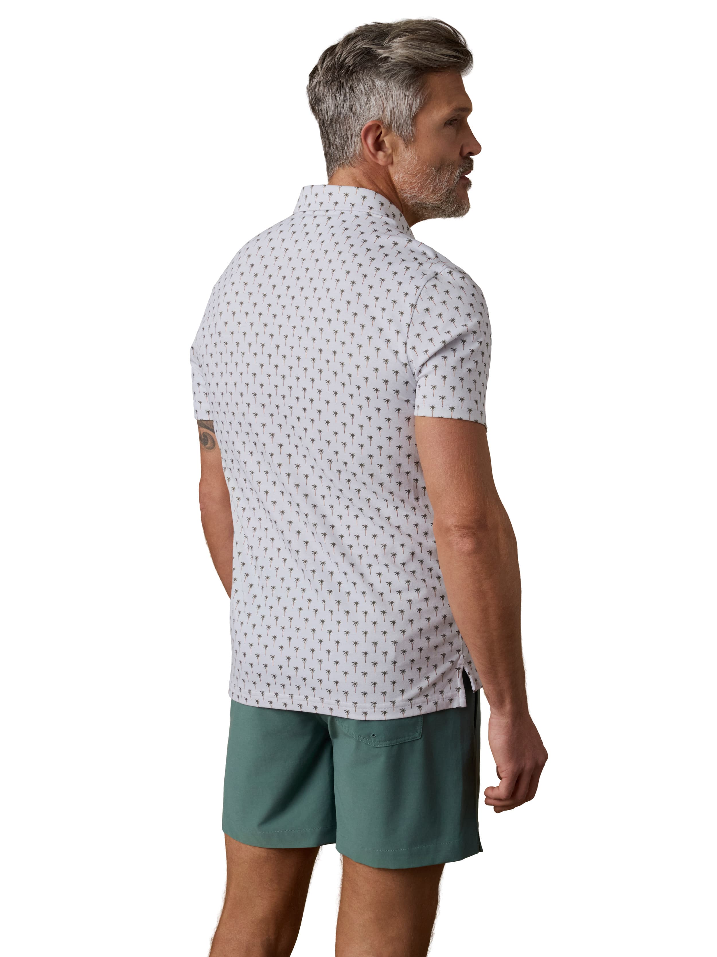 Movement Short Sleeve Pique Polo Ivory Coast Palms