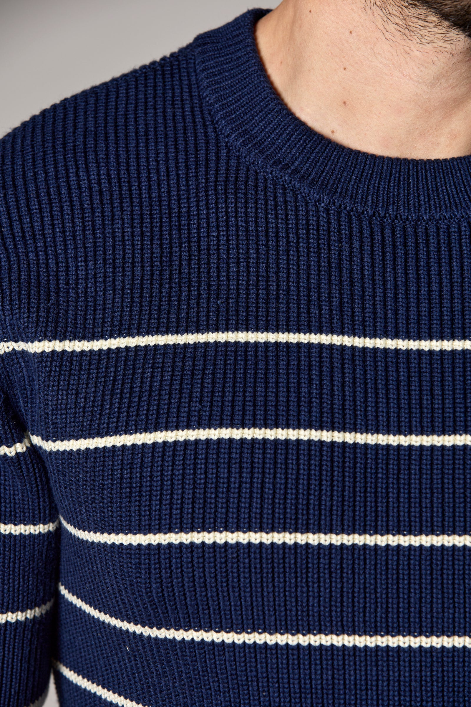 Striped Knit Tee Navy/Ivory