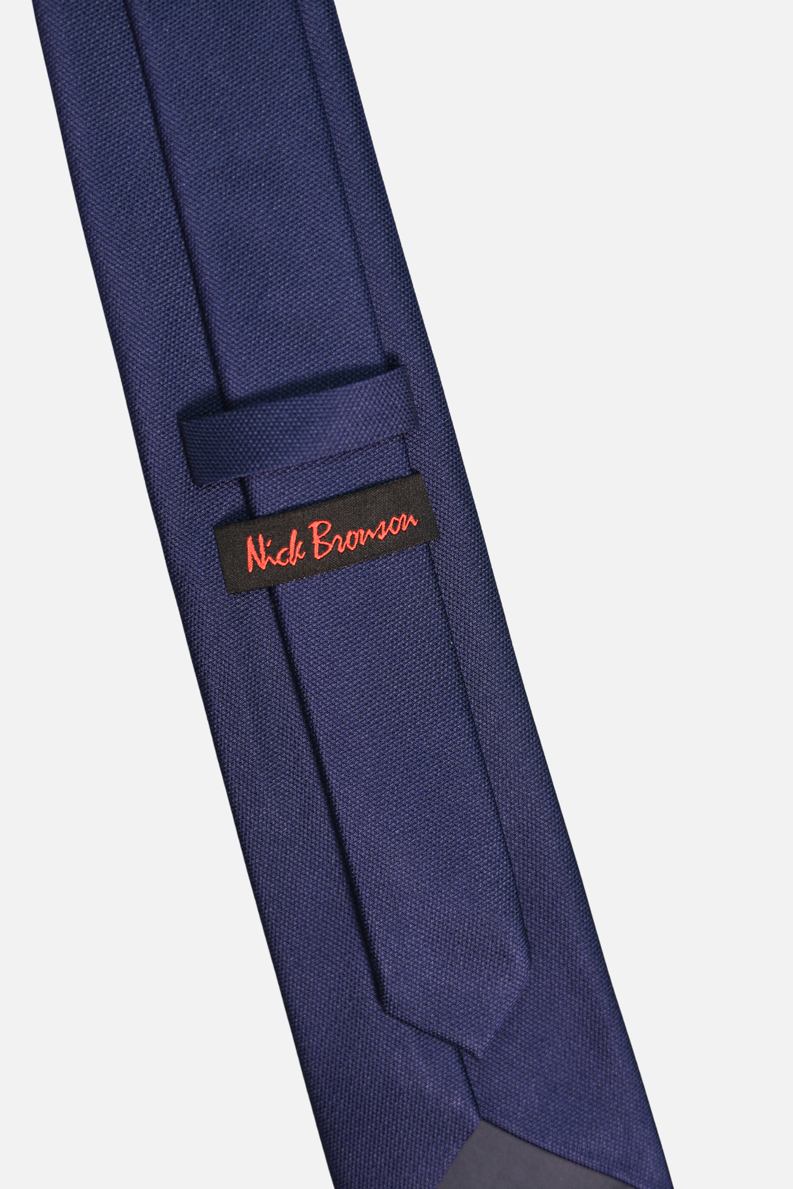 Navy Silk Woven Solid Textured Tie