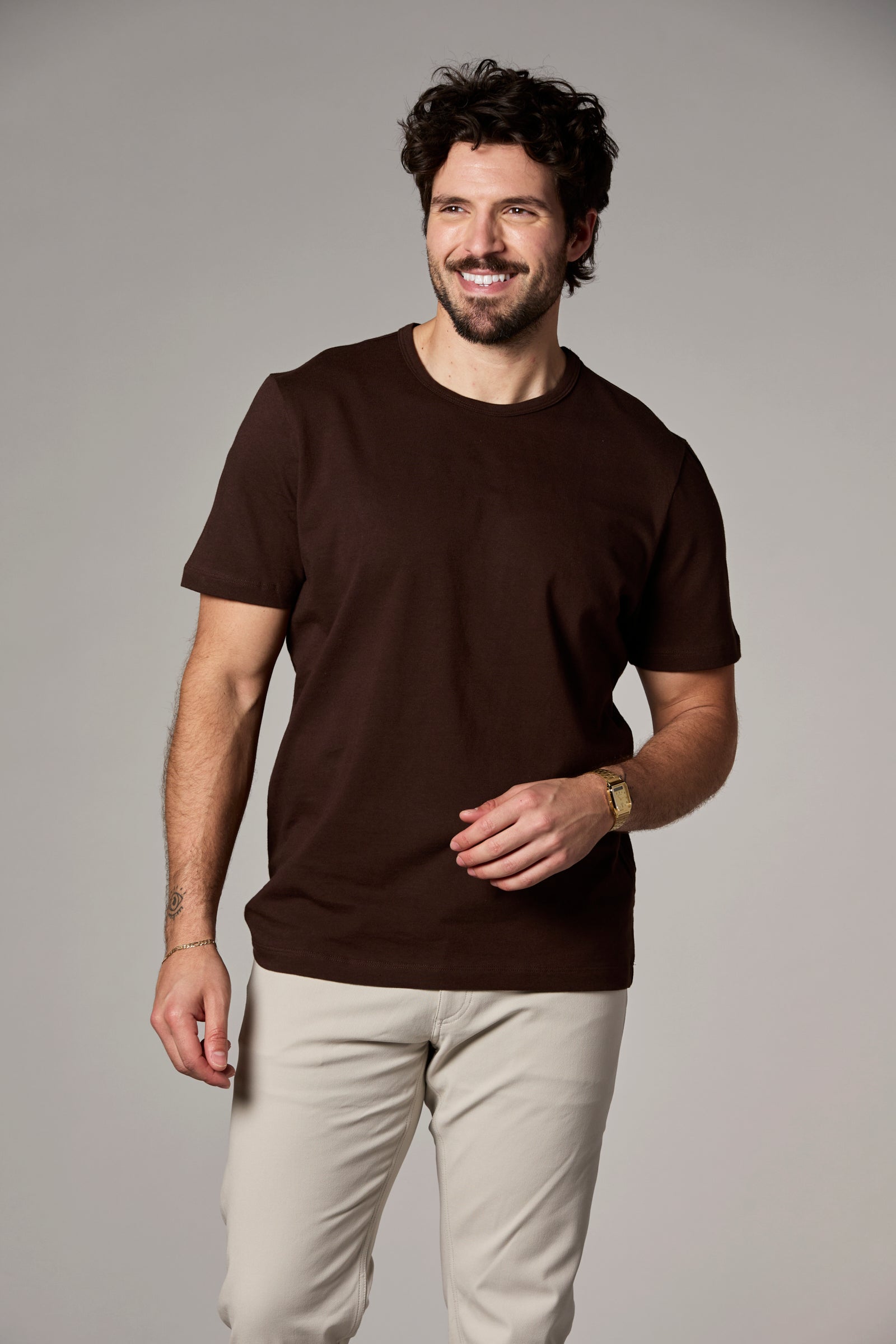 The Rick Crewneck Tee Chocolate Brown