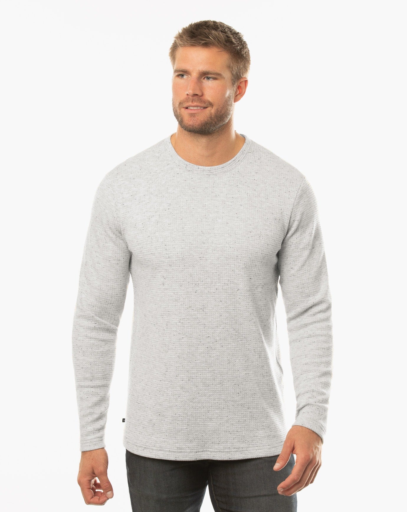 Cloud Waffle Crew Heather Light Grey