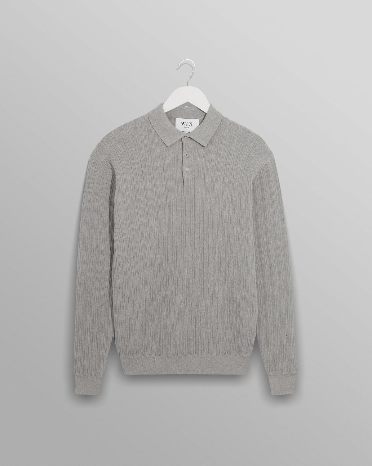 Vertical Knit Oban Polo Grey