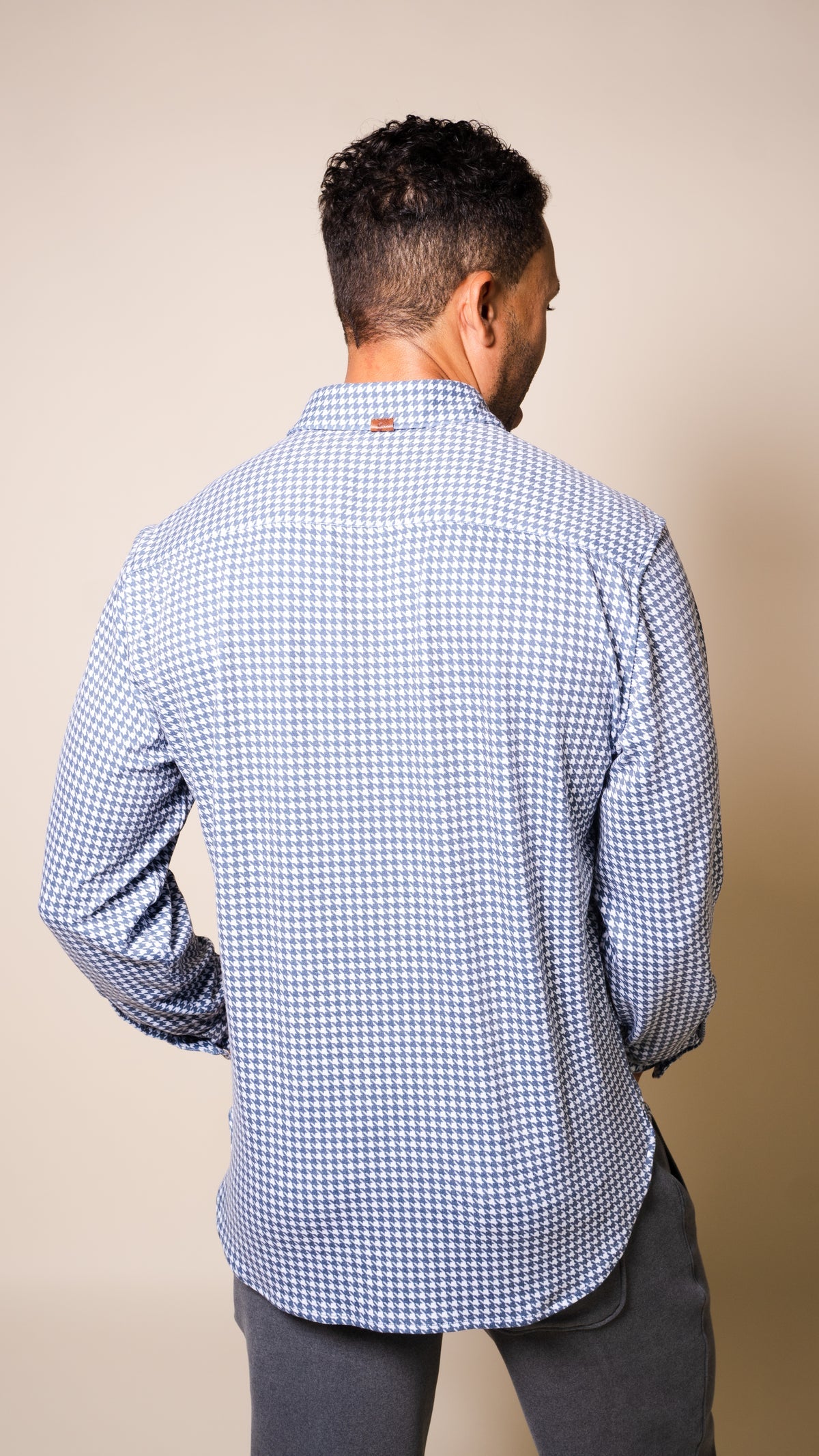 Andy Houndstooth Shirt in Indigo