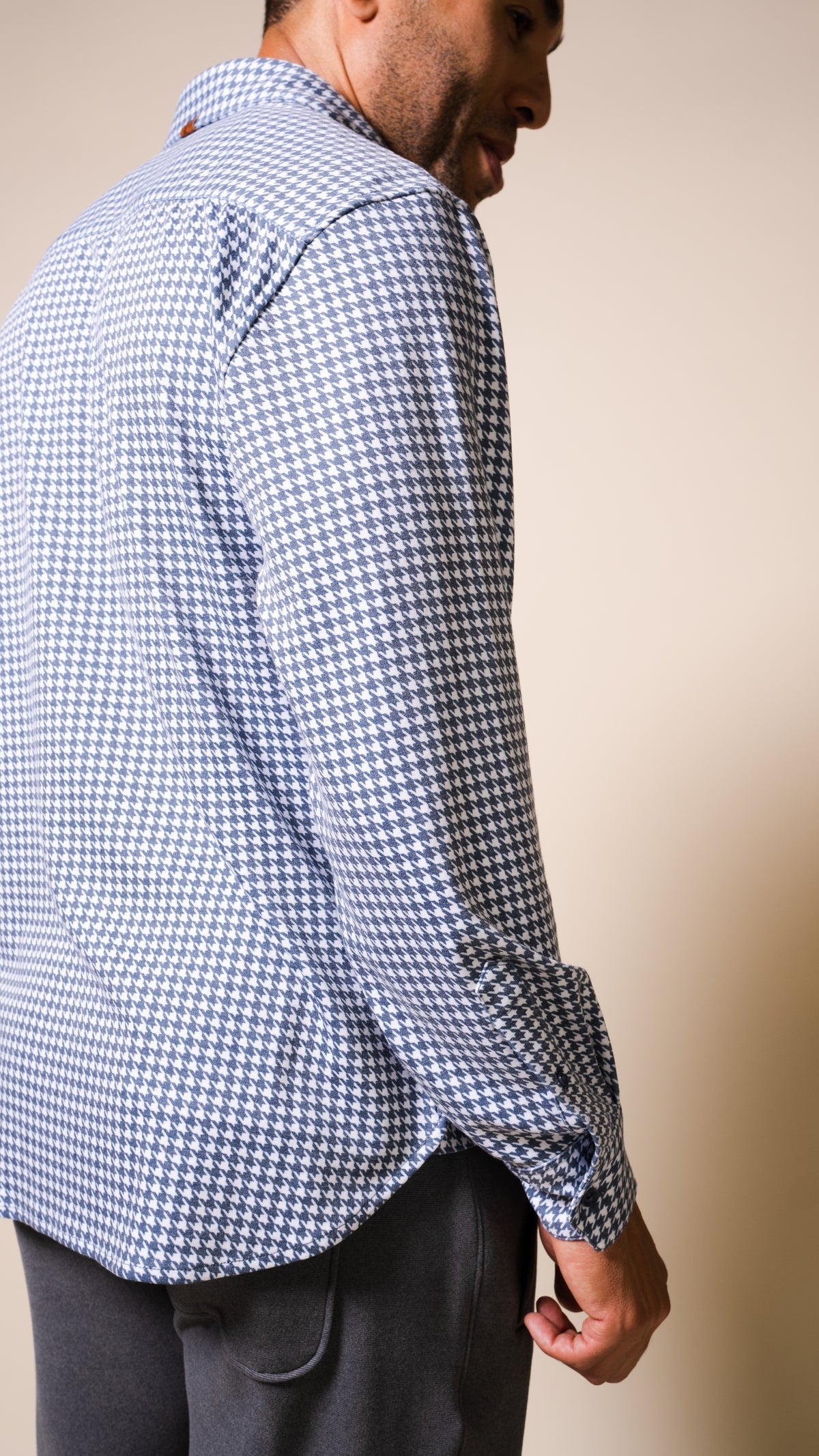 Andy Houndstooth Shirt in Indigo