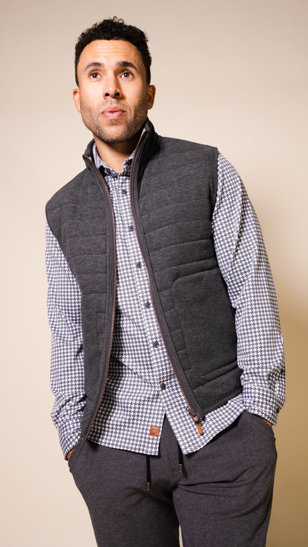 Andy Lux Reversible Vest in Concrete