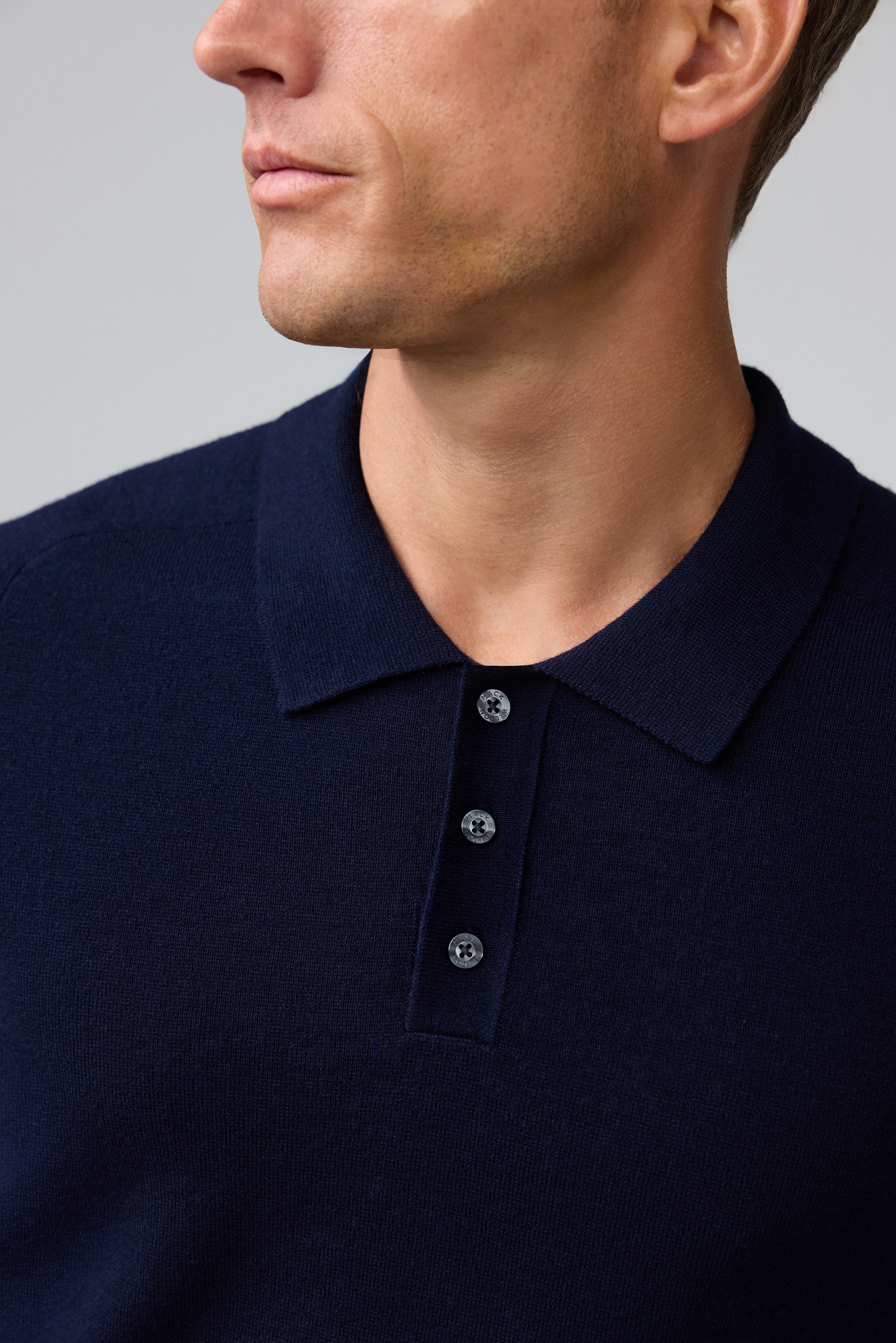 Tech Merino Sweater Polo in Total Eclipse