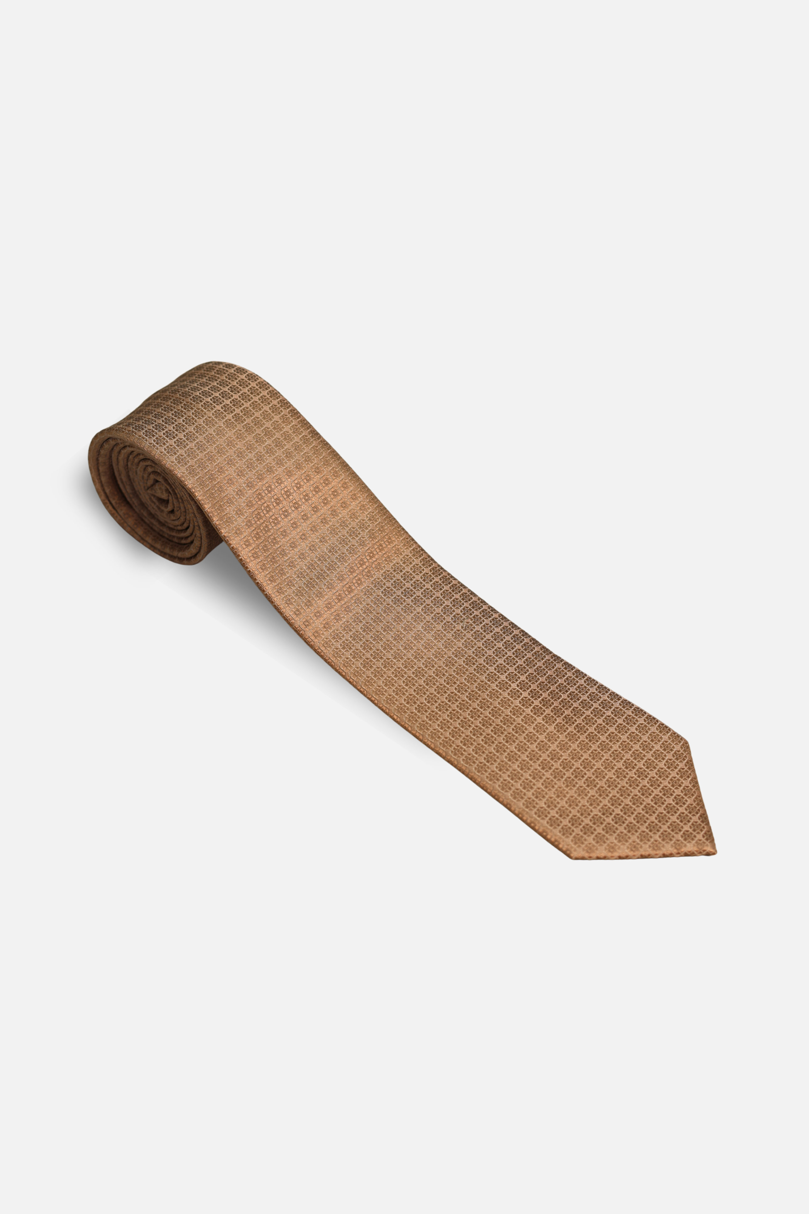 Champagne Silk Woven Geo Tie
