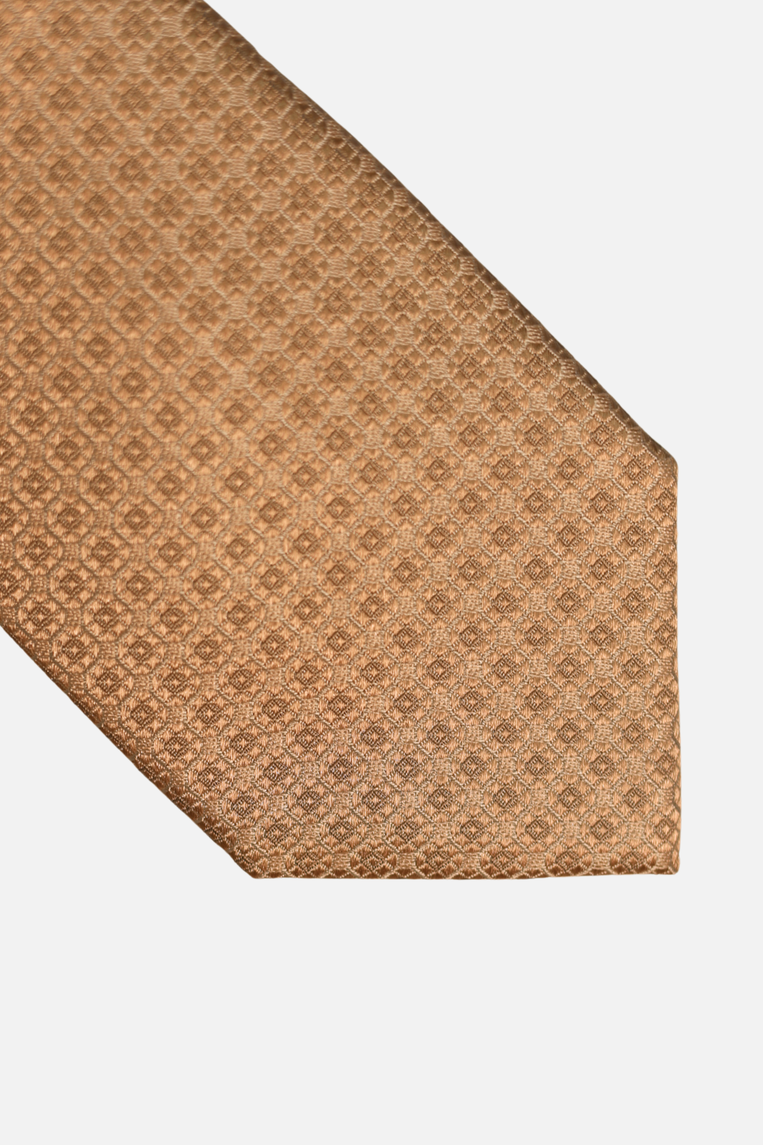 Champagne Silk Woven Geo Tie