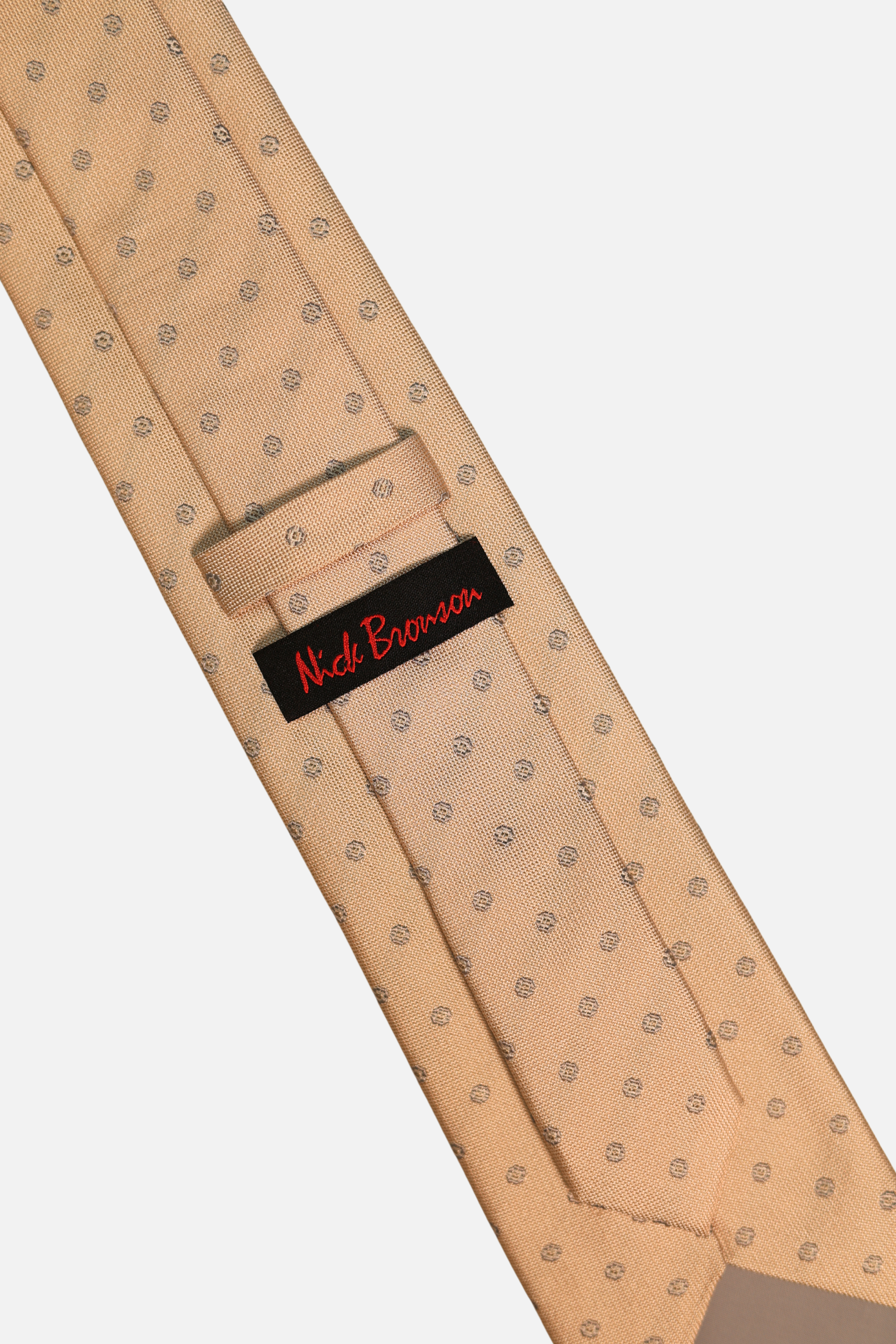 Champagne Silk Woven Dot Tie