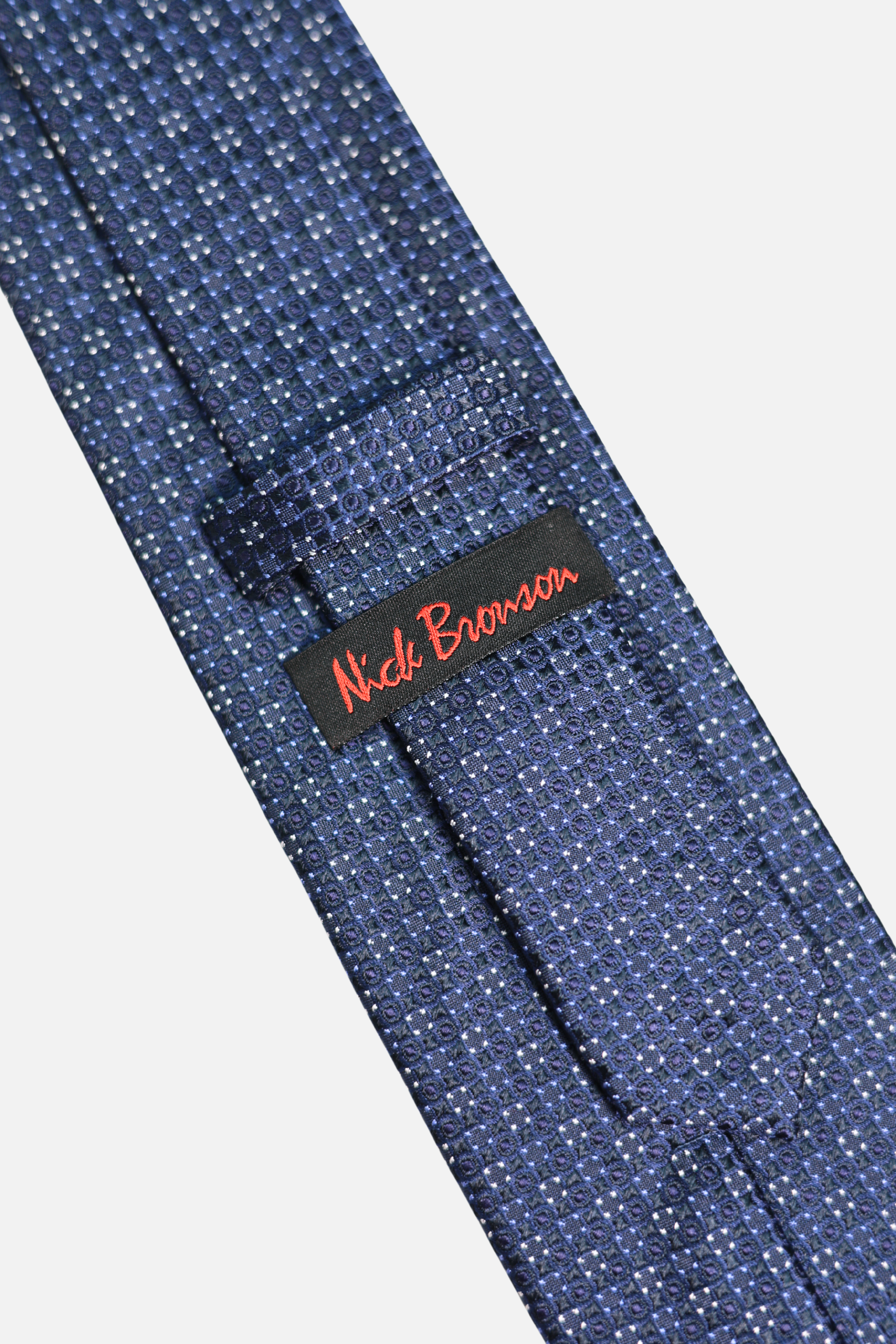 Navy Silk Woven Diamond Pattern Tie