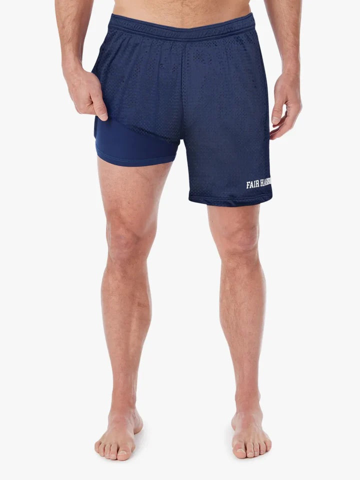 The Schooner Mesh Short - 7" Navy