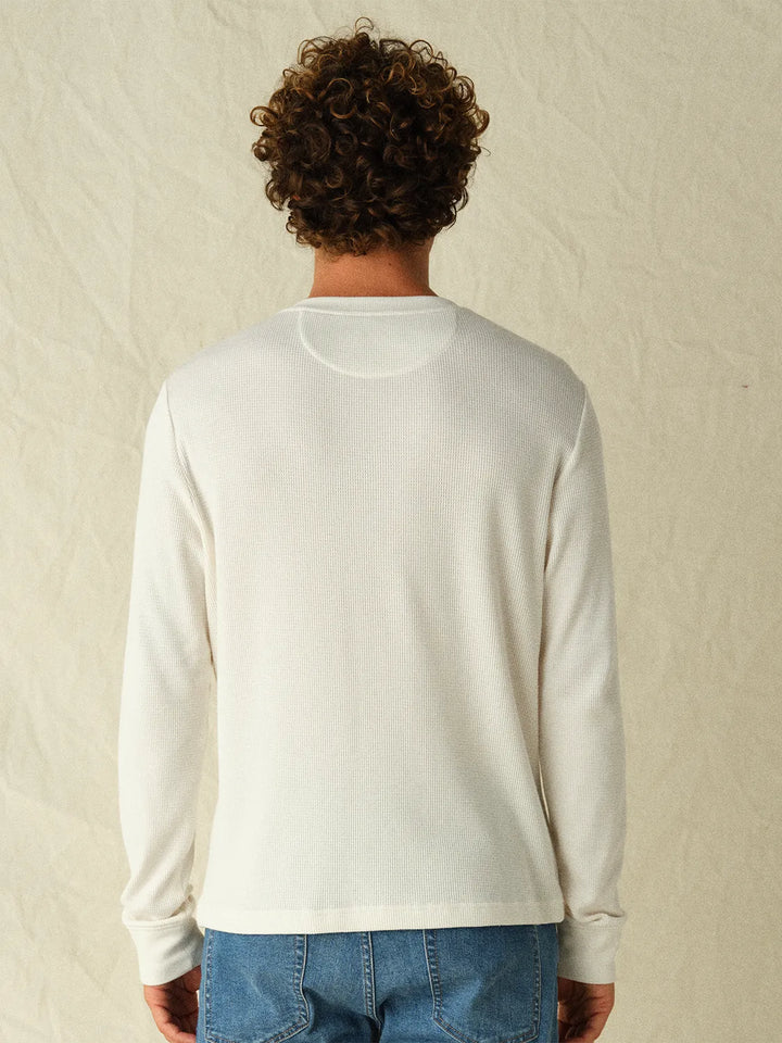 Hudson Waffle Henley in Shell