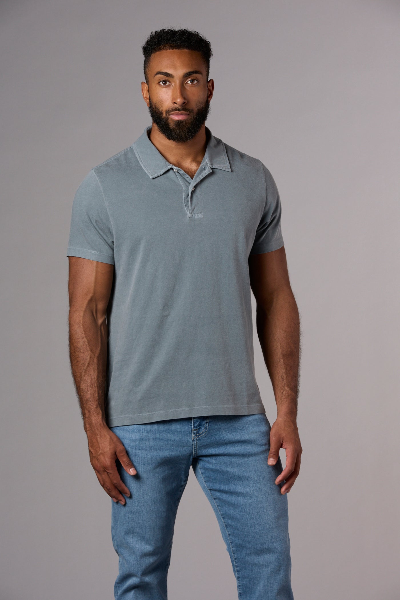 Billy Standard Fit Garment Dyed Polo Washed Future Grey