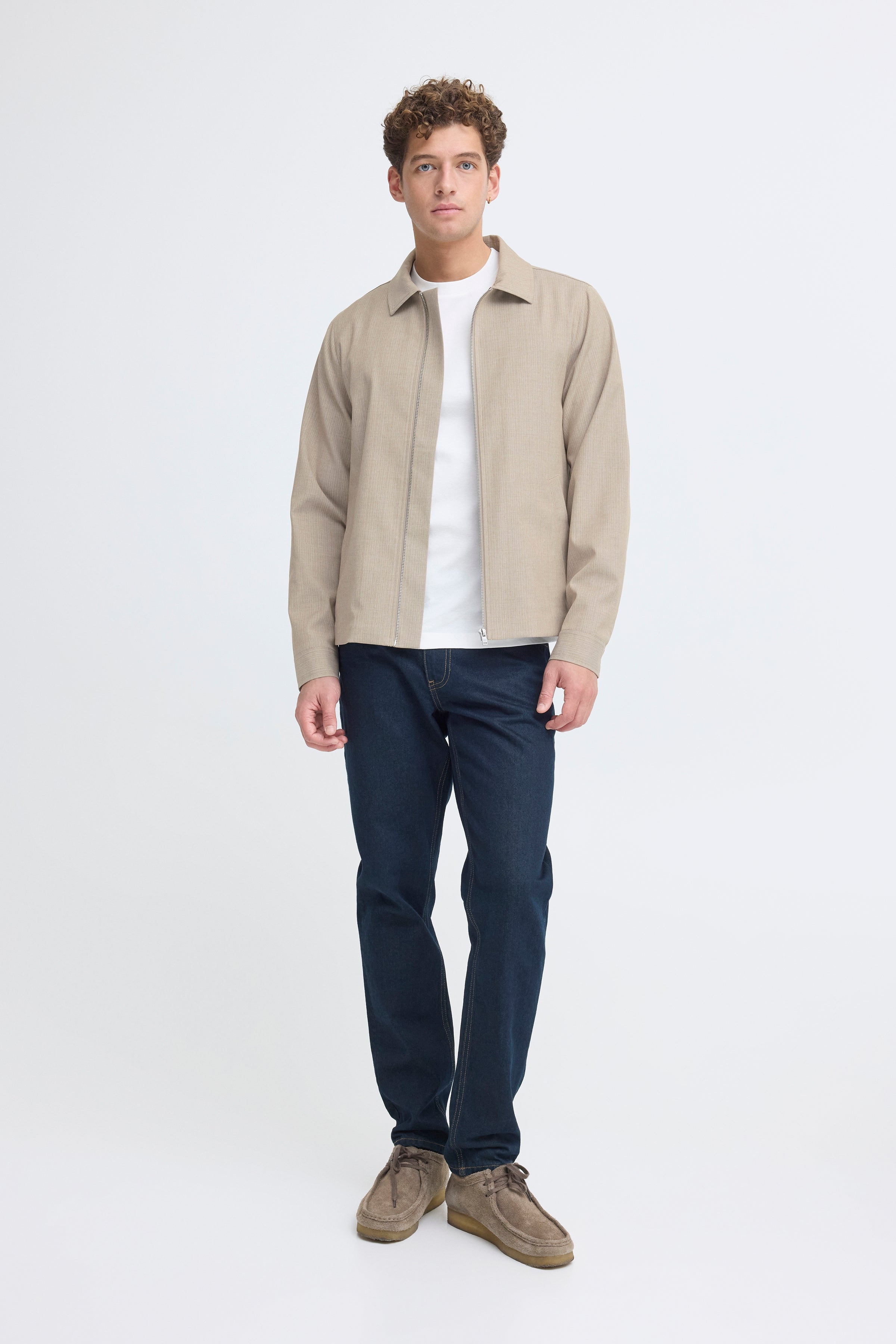 Haglund Pinstripe Shirt Jacket Island Fossil