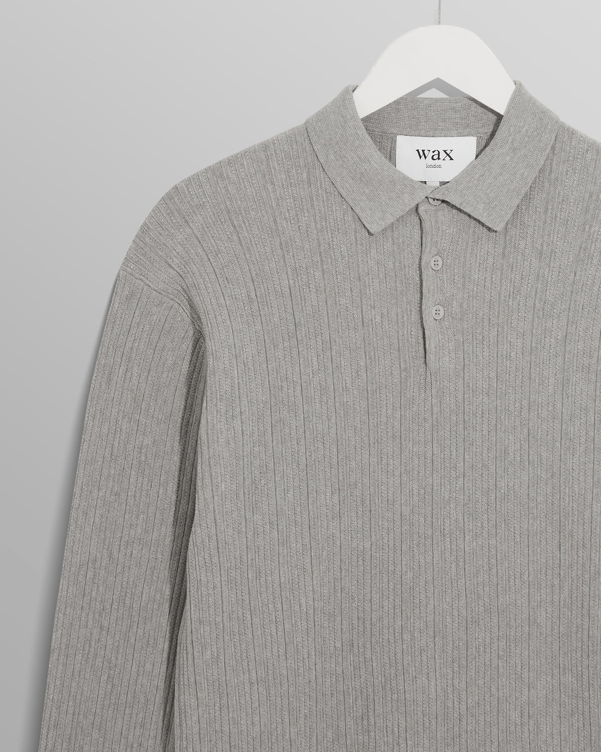 Vertical Knit Oban Polo Grey