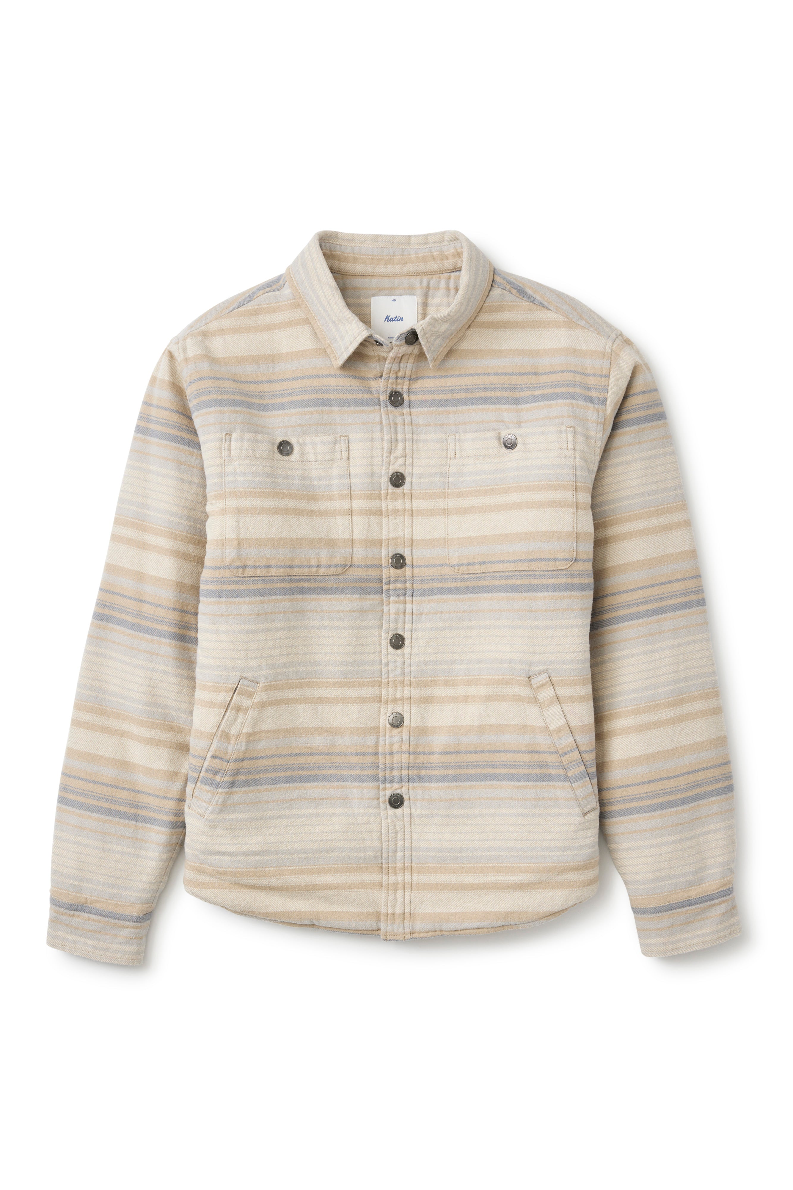 Harold Stripe Shirt Jacket Sand