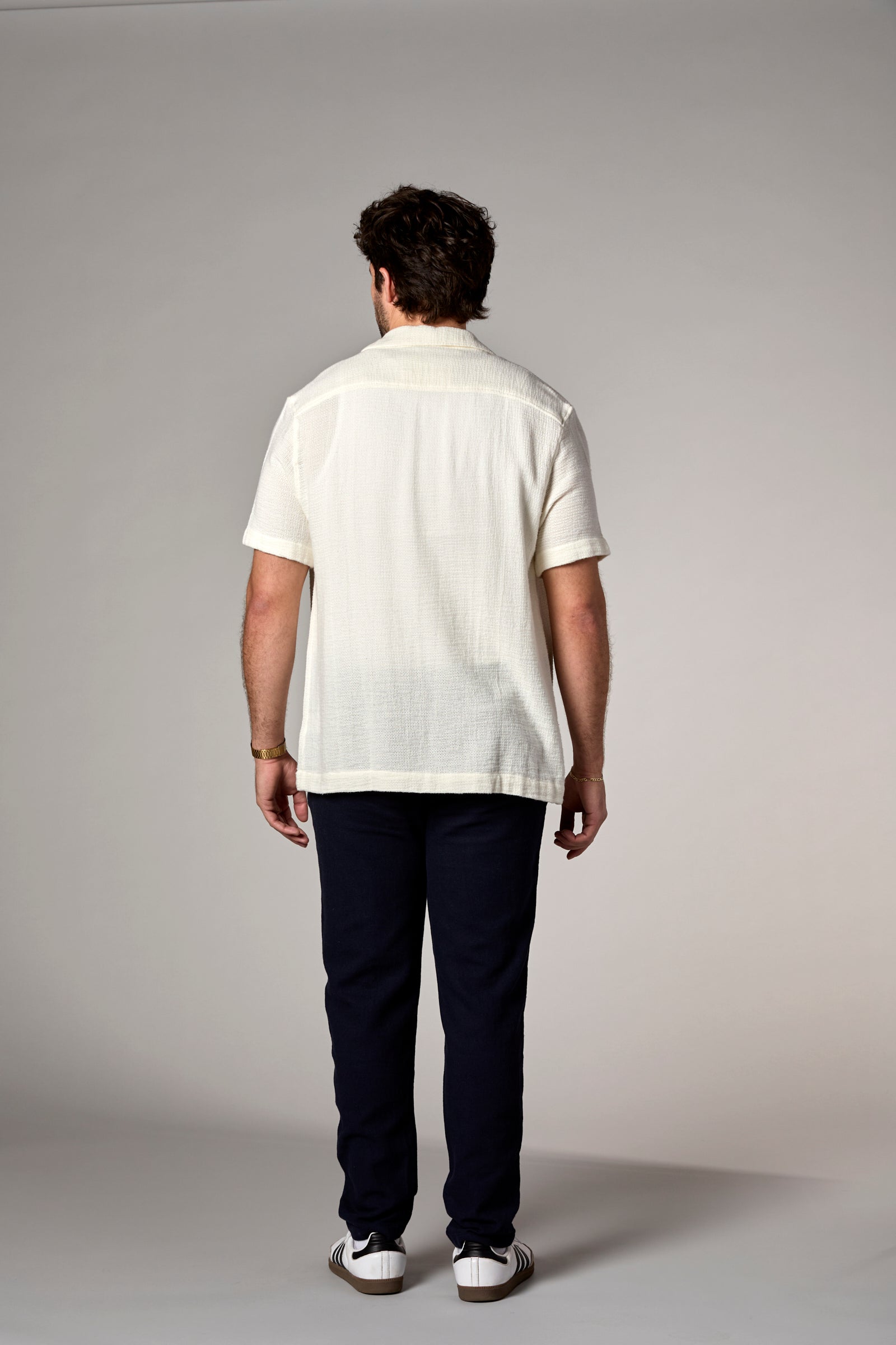 Bahamas S/S Cotton Camp Shirt Off-White