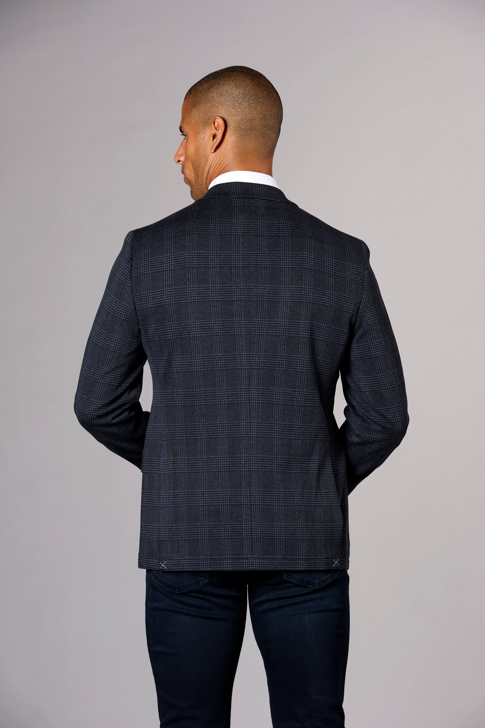 Arani Plaid Jacket Navy/Blue
