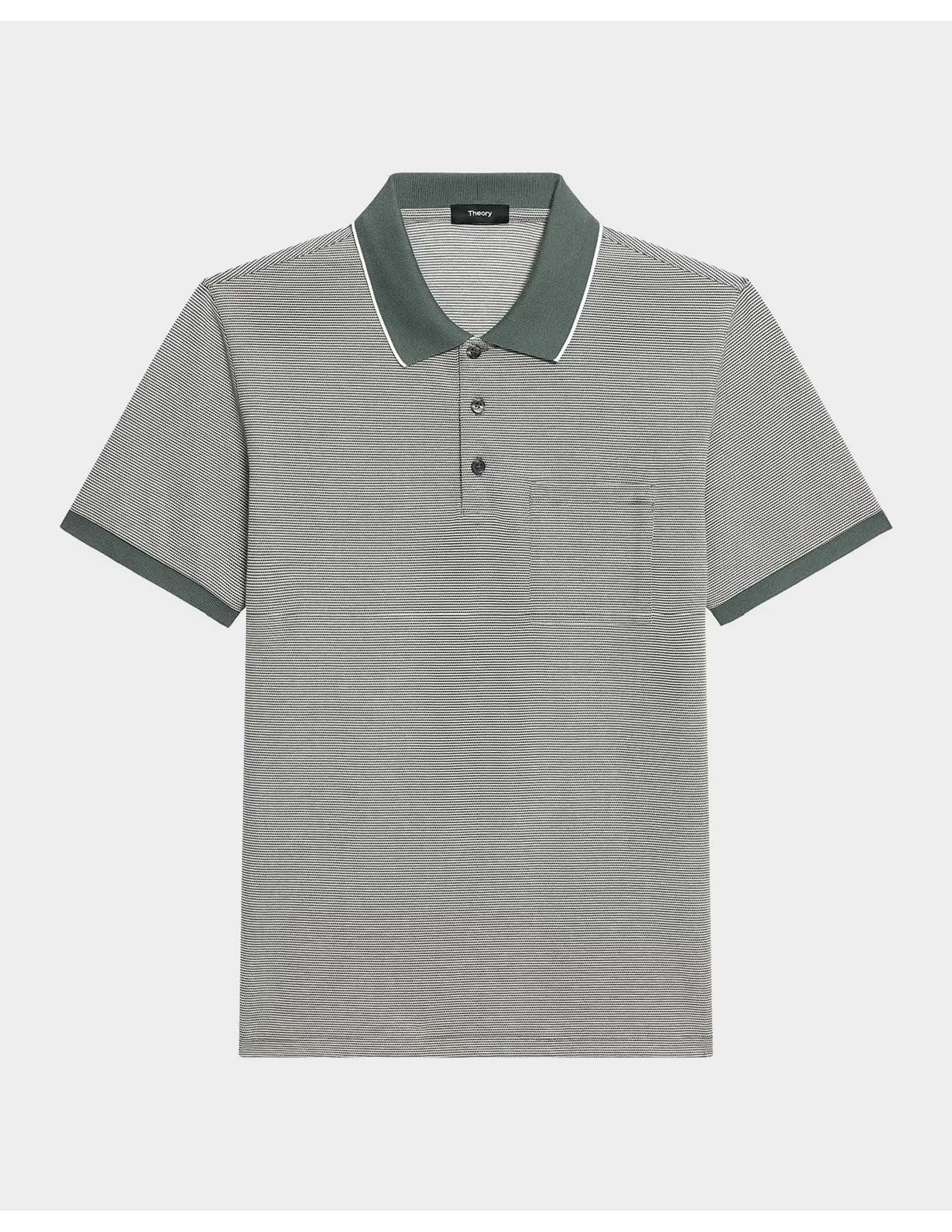 Ribbed Birdseye Pocket Polo Pine Grove Multi