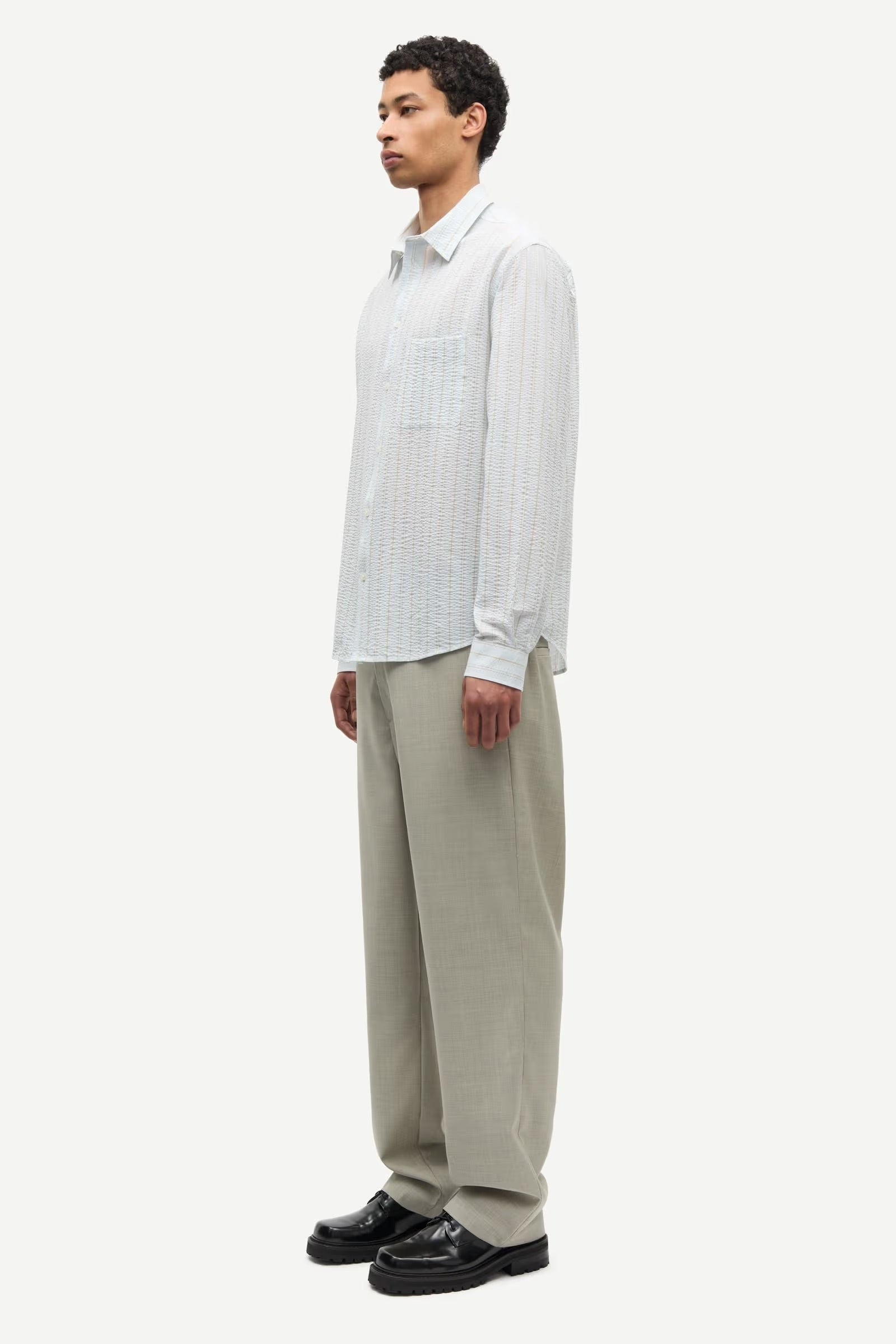 Saryan J Long Sleeve Shirt Skywriting Stripe