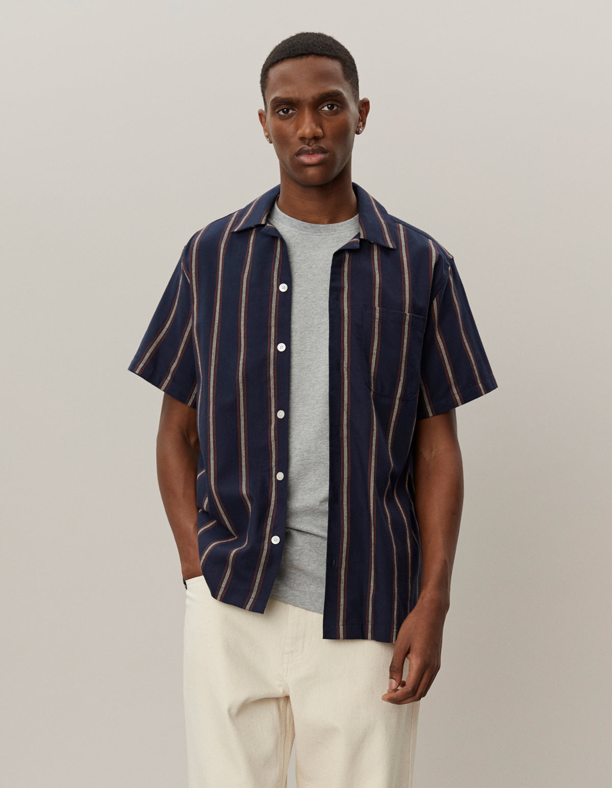 Lawson Stripe Shirt Dark Navy/Light Camel