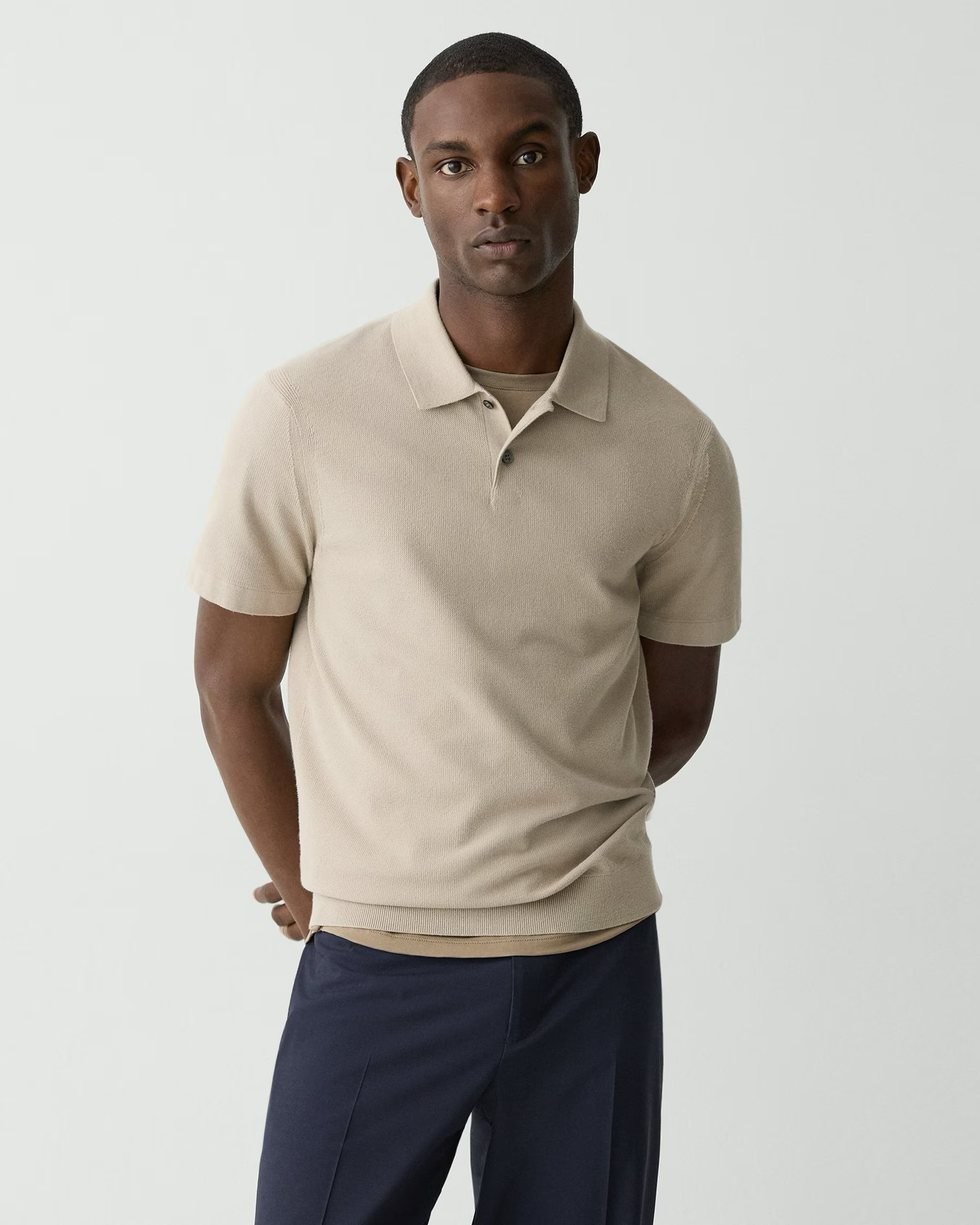 Goris Short Sleeve Polo Earl Grey Melange