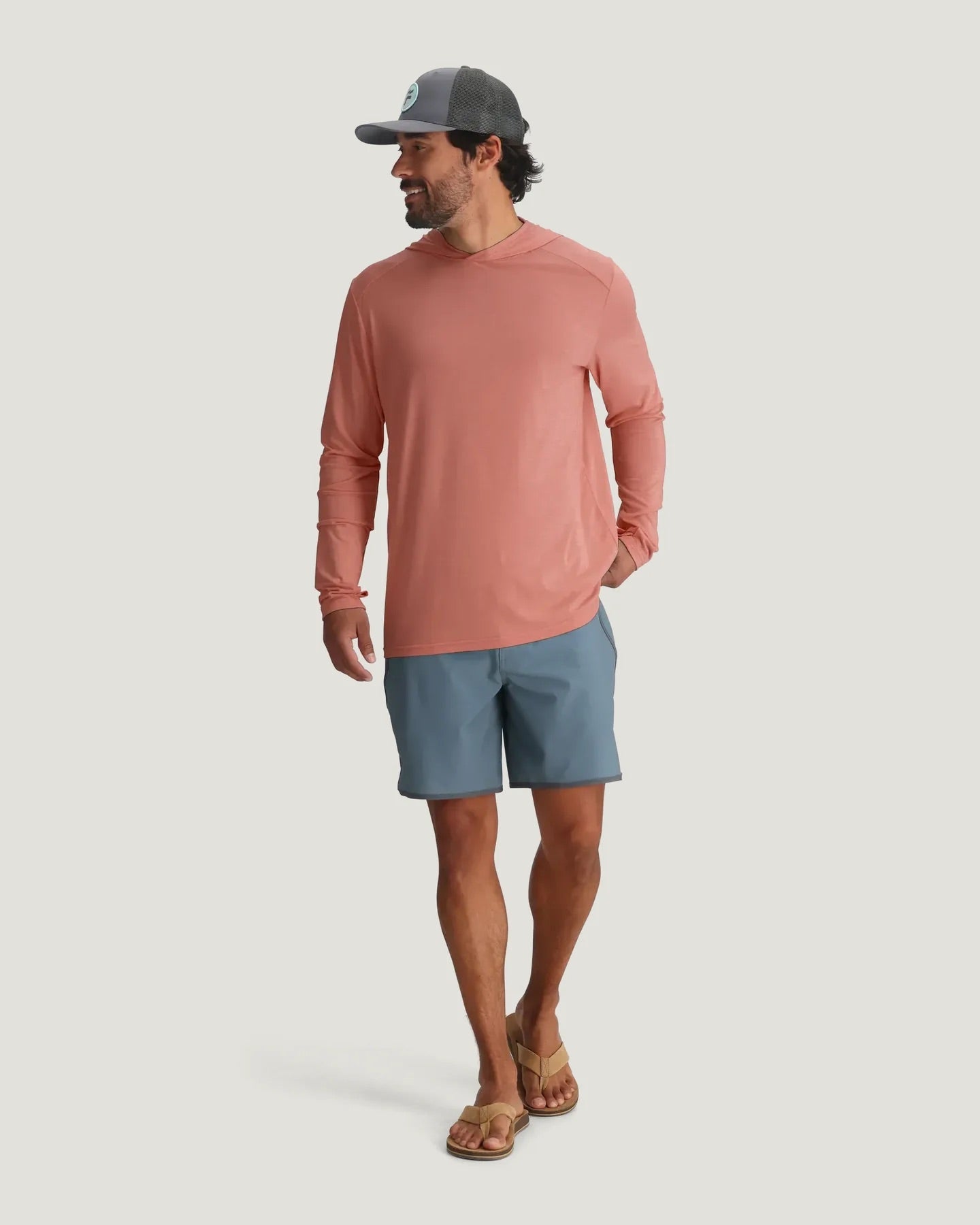 Bamboo Shade Hoodie Heather Red Clay