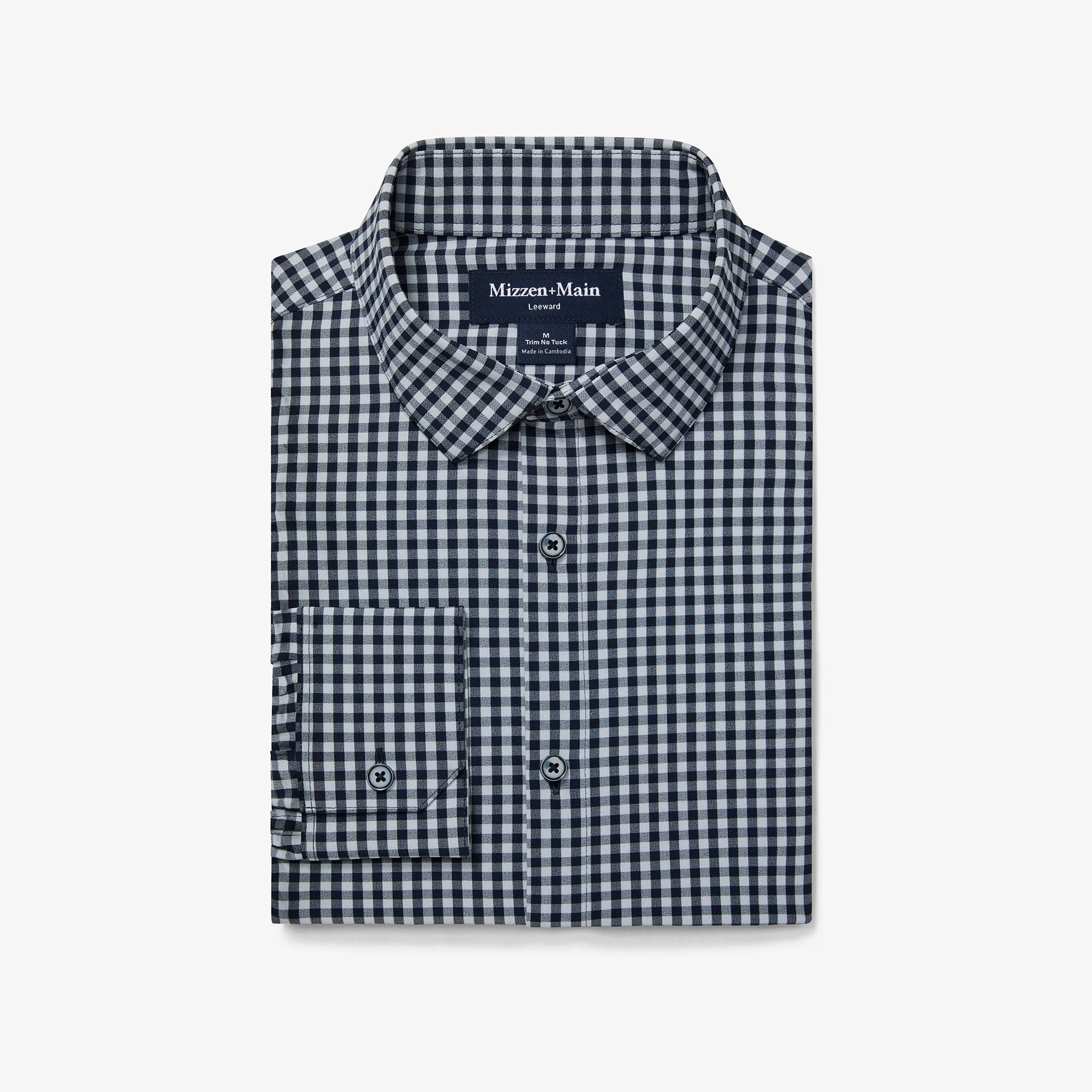 Leeward No Tuck Long Sleeve Shirt in Aluminum Gingham