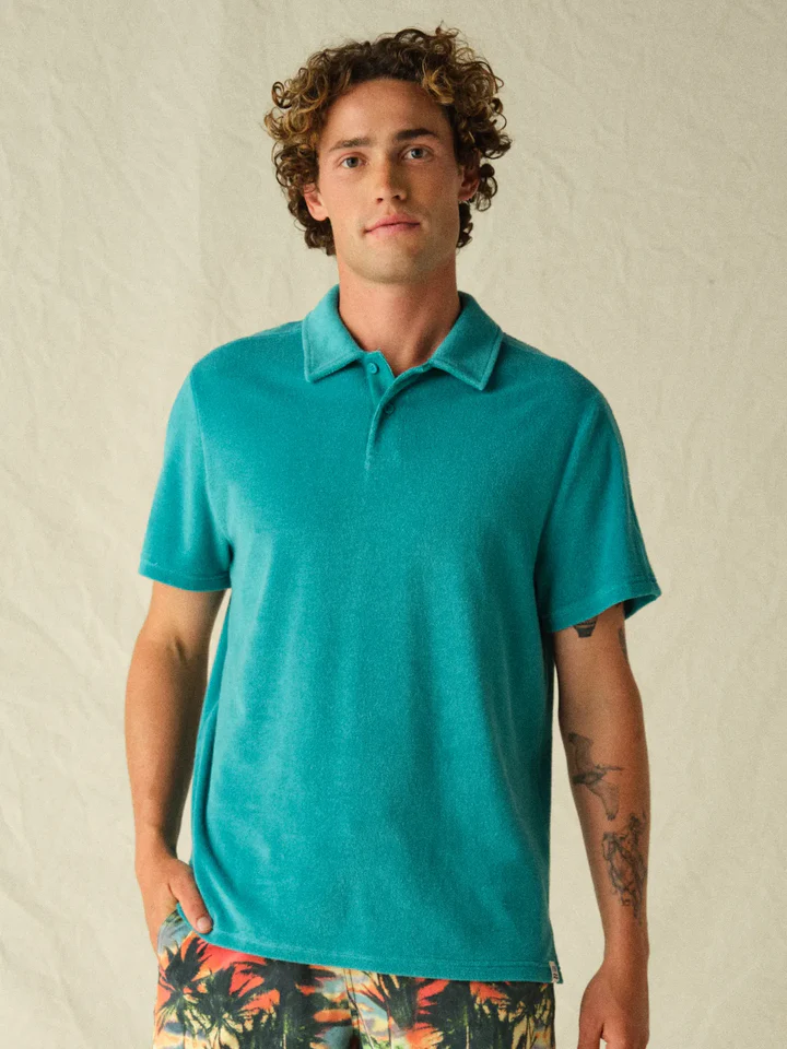 The Ravello Terry Polo Baltic Teal