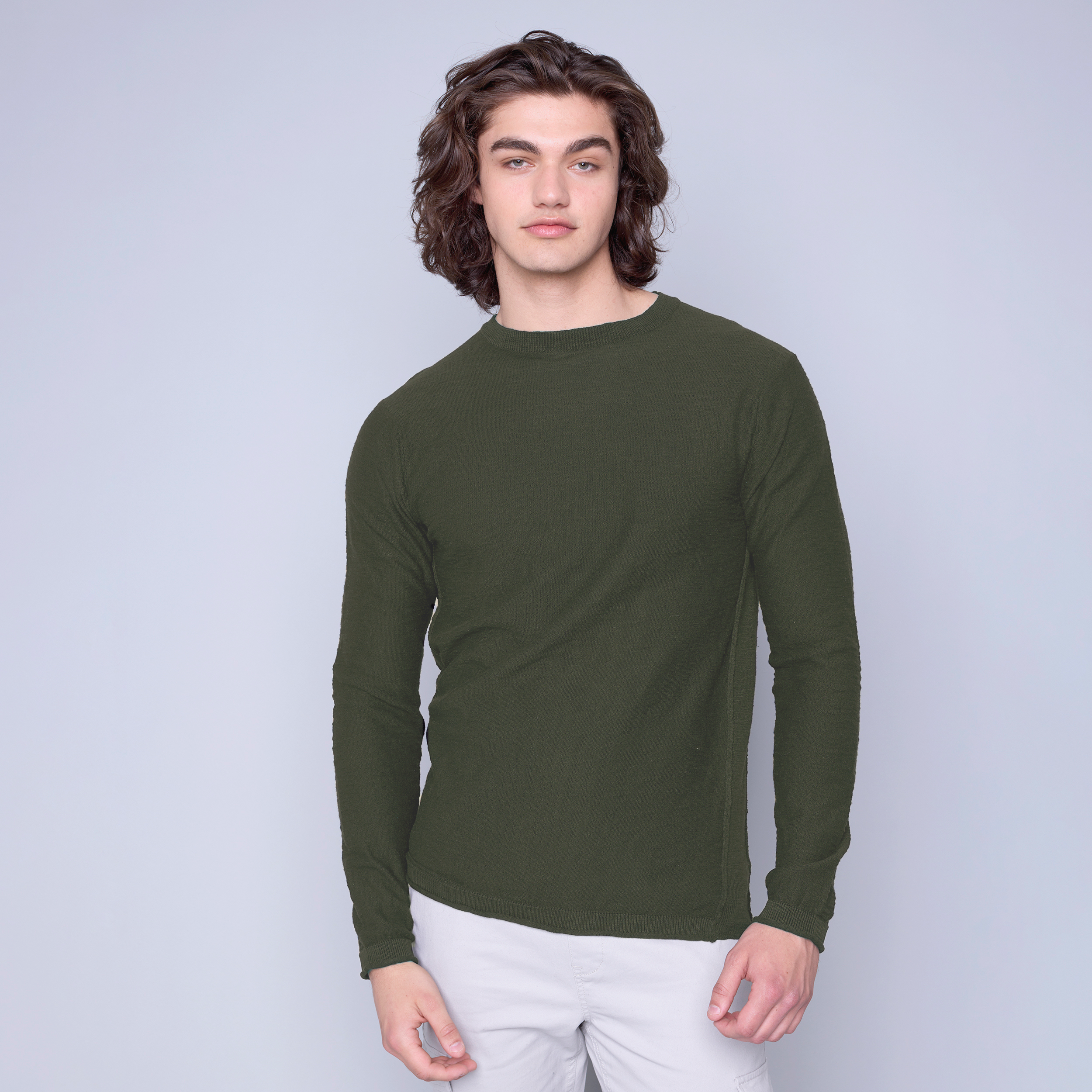 Knit Crewneck Tee Burnt Olive