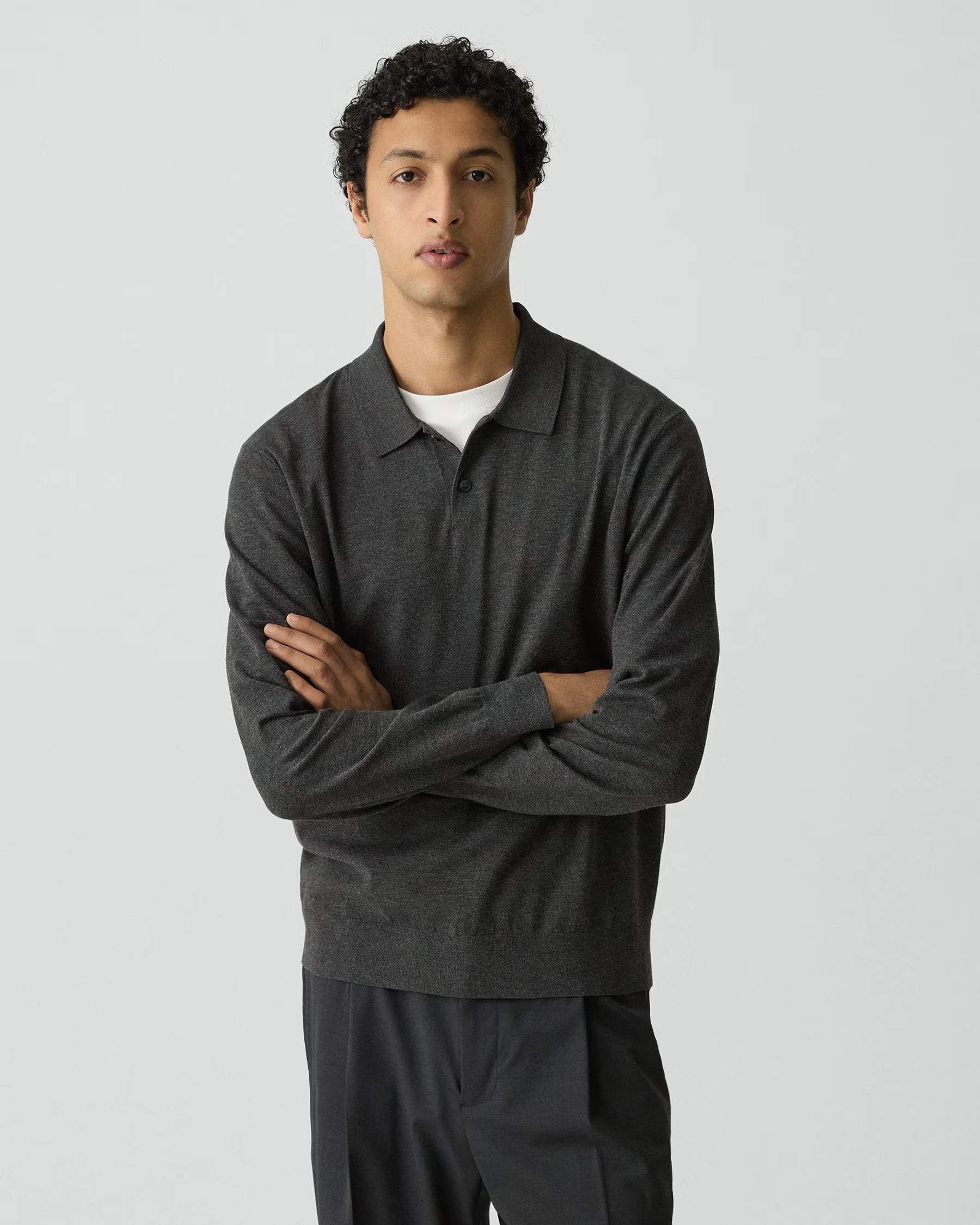 Goris Light Bilen Sweater Polo Charcoal Melange
