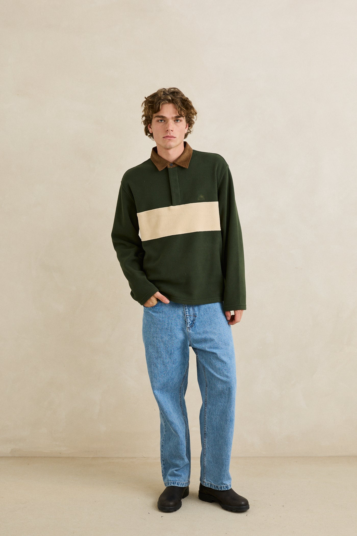 Awake Polar Fleece Polo Forest