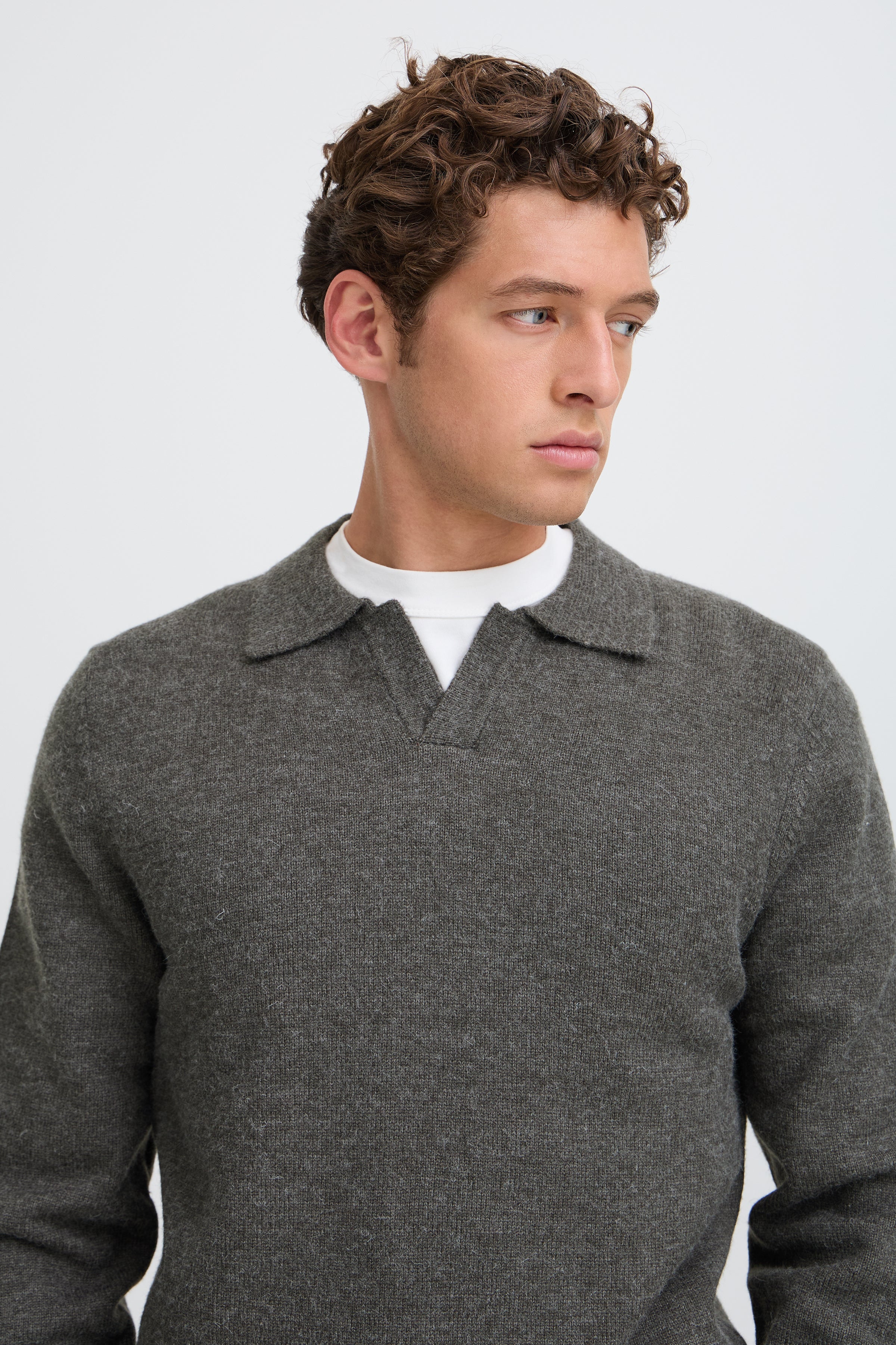 Karl Knit Polo Pewter Mix