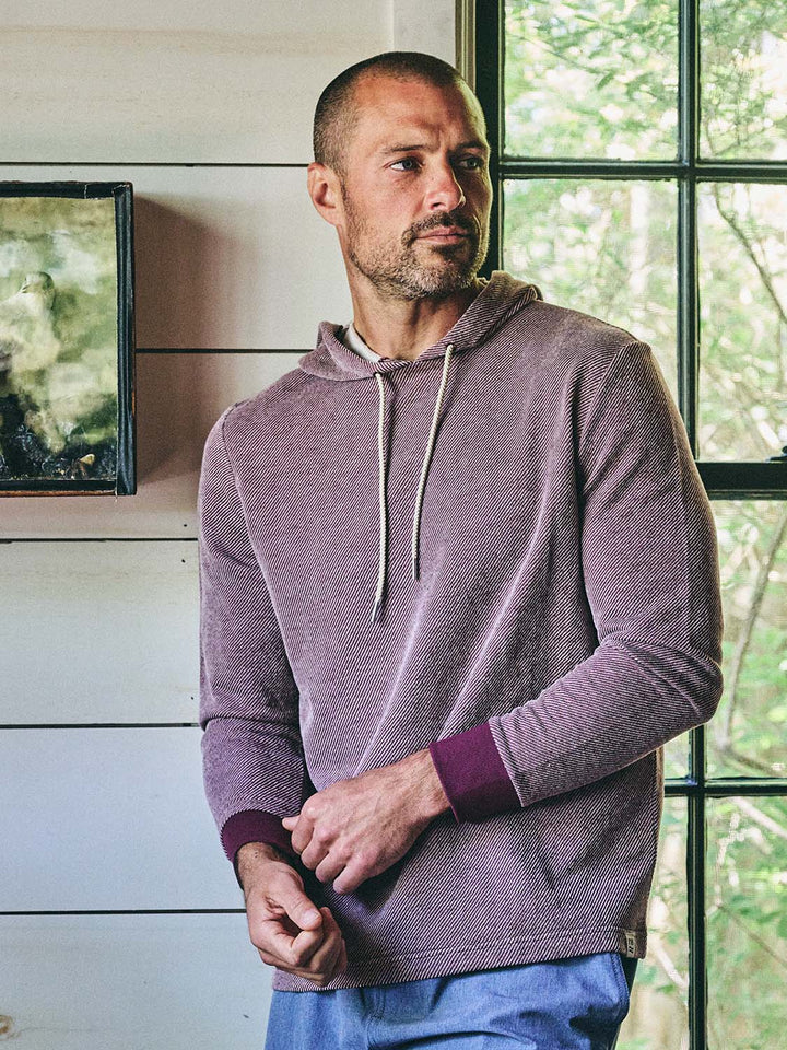 Tailwind Textured Hoodie in Burgundy