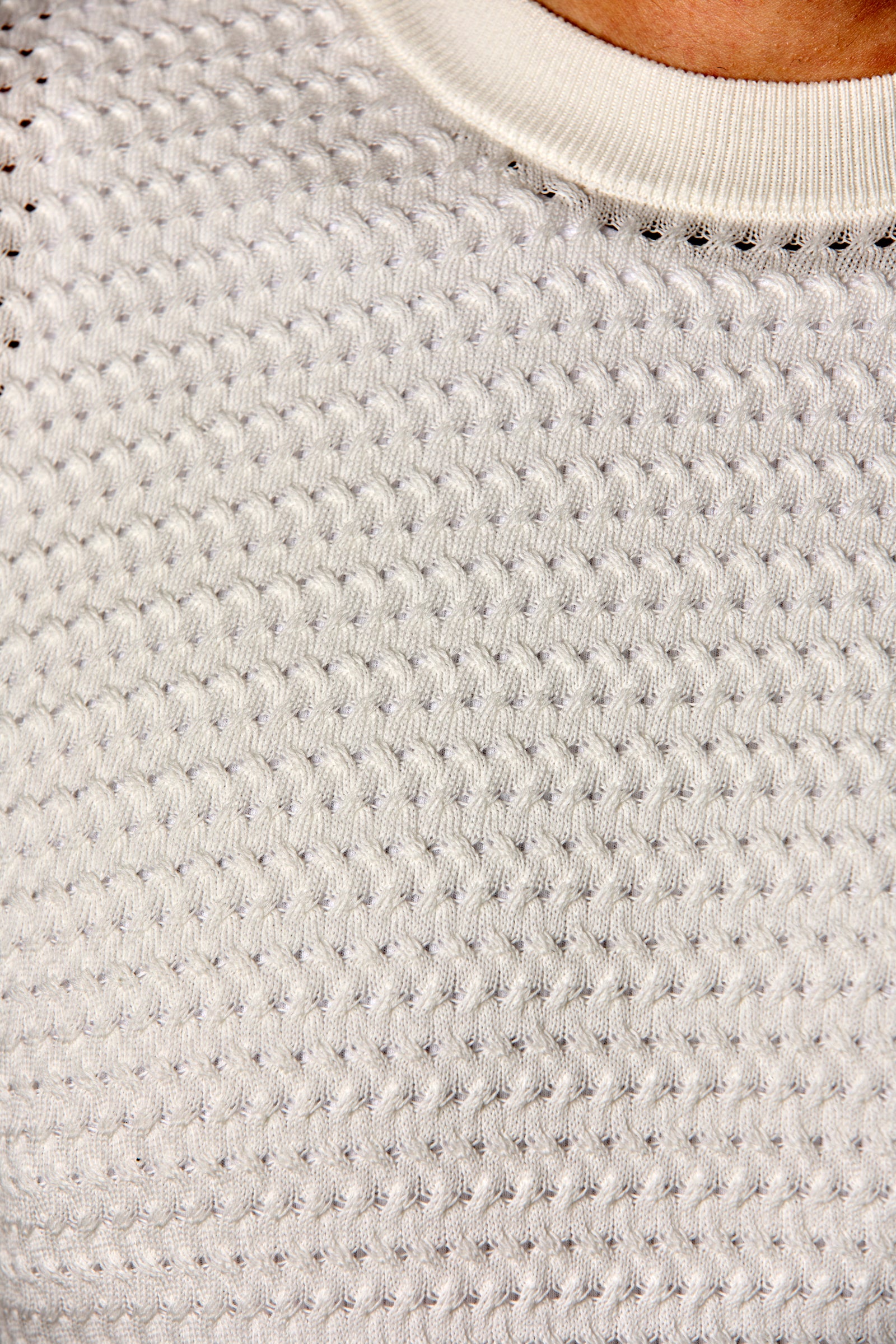 Crochet Sweater Tee Off-White