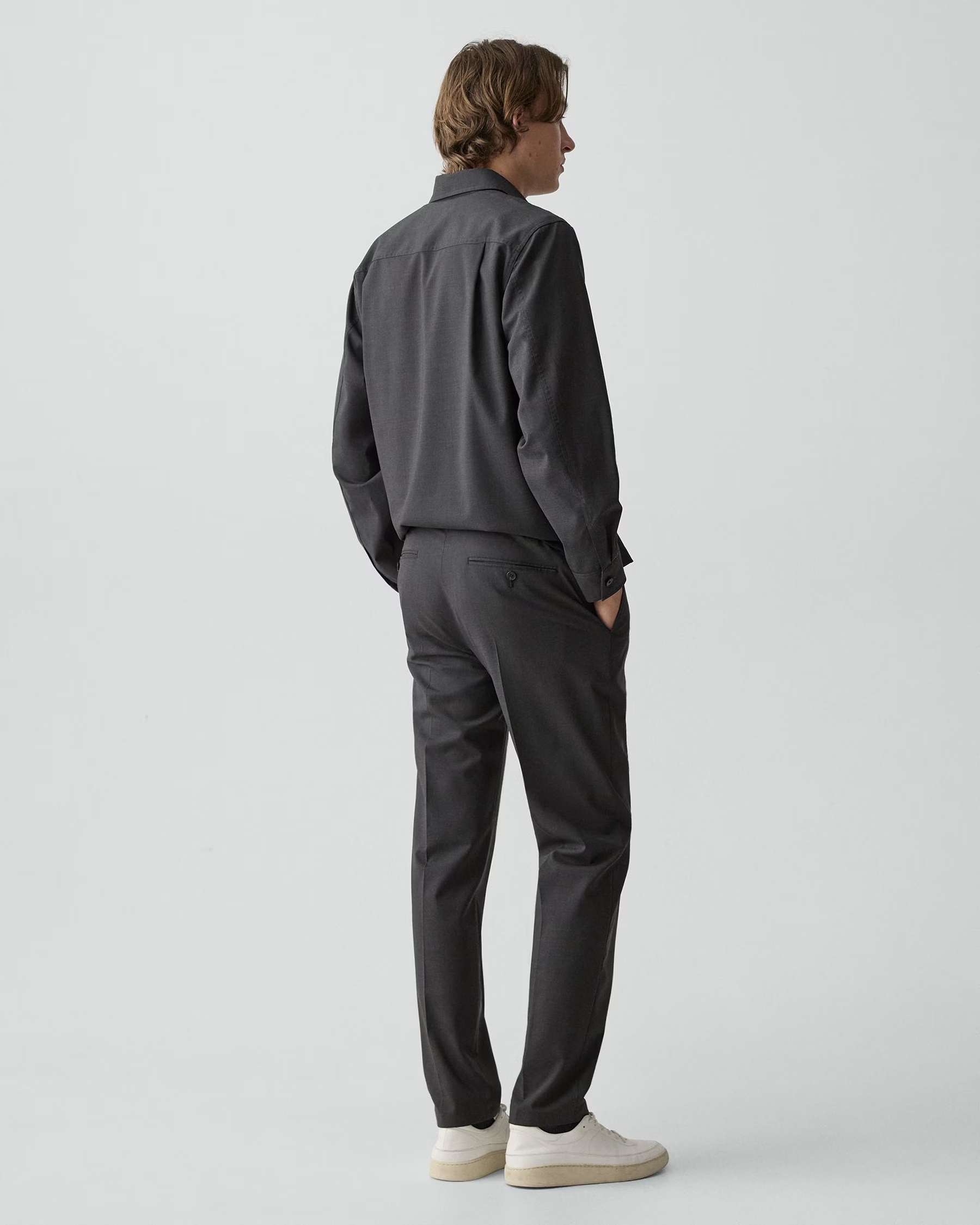 Curtis Travel Pant in Motion Wool Charcoal Melange